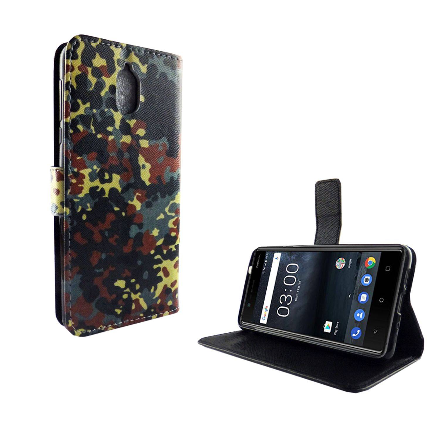 Nokia 3.1 Handyhülle Bookcover Mehrfarbig