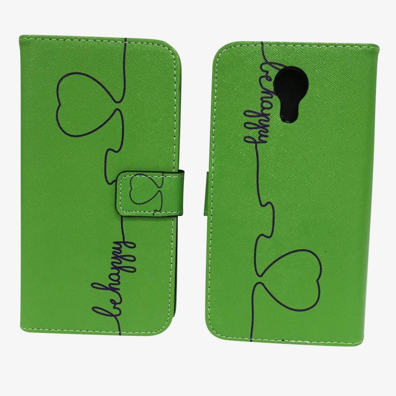 Wiko Robby Handyhülle Bookcover Grün