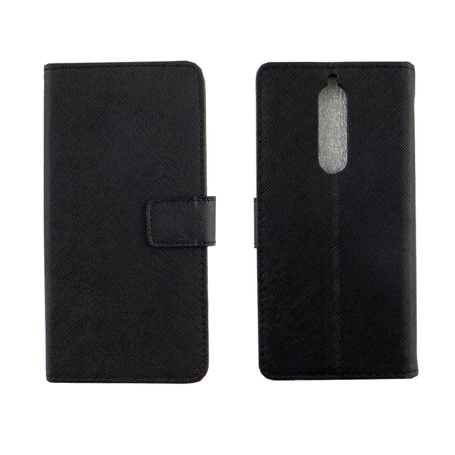 Nokia 5.1 Handyhülle Bookcover Schwarz