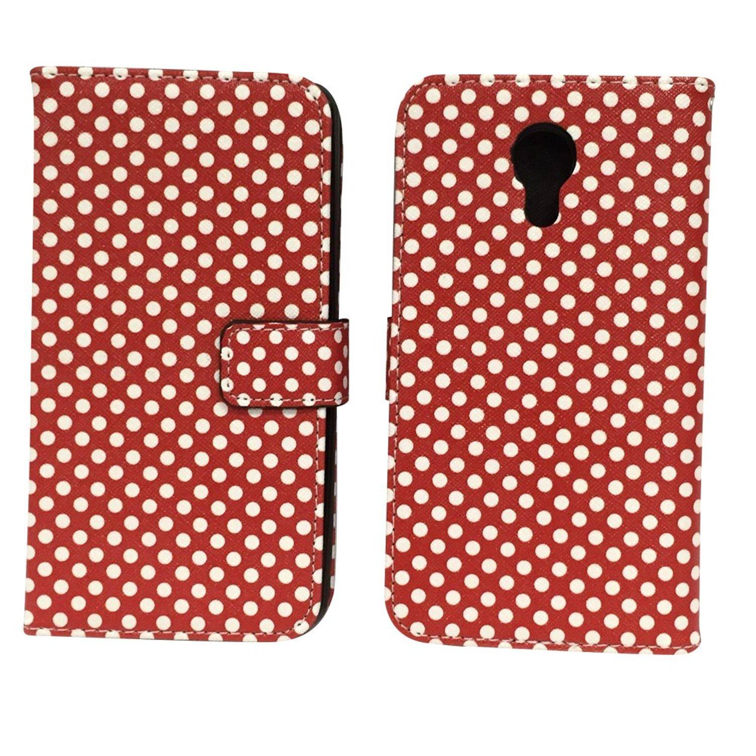 Wiko Robby Handyhülle Bookcover Rot