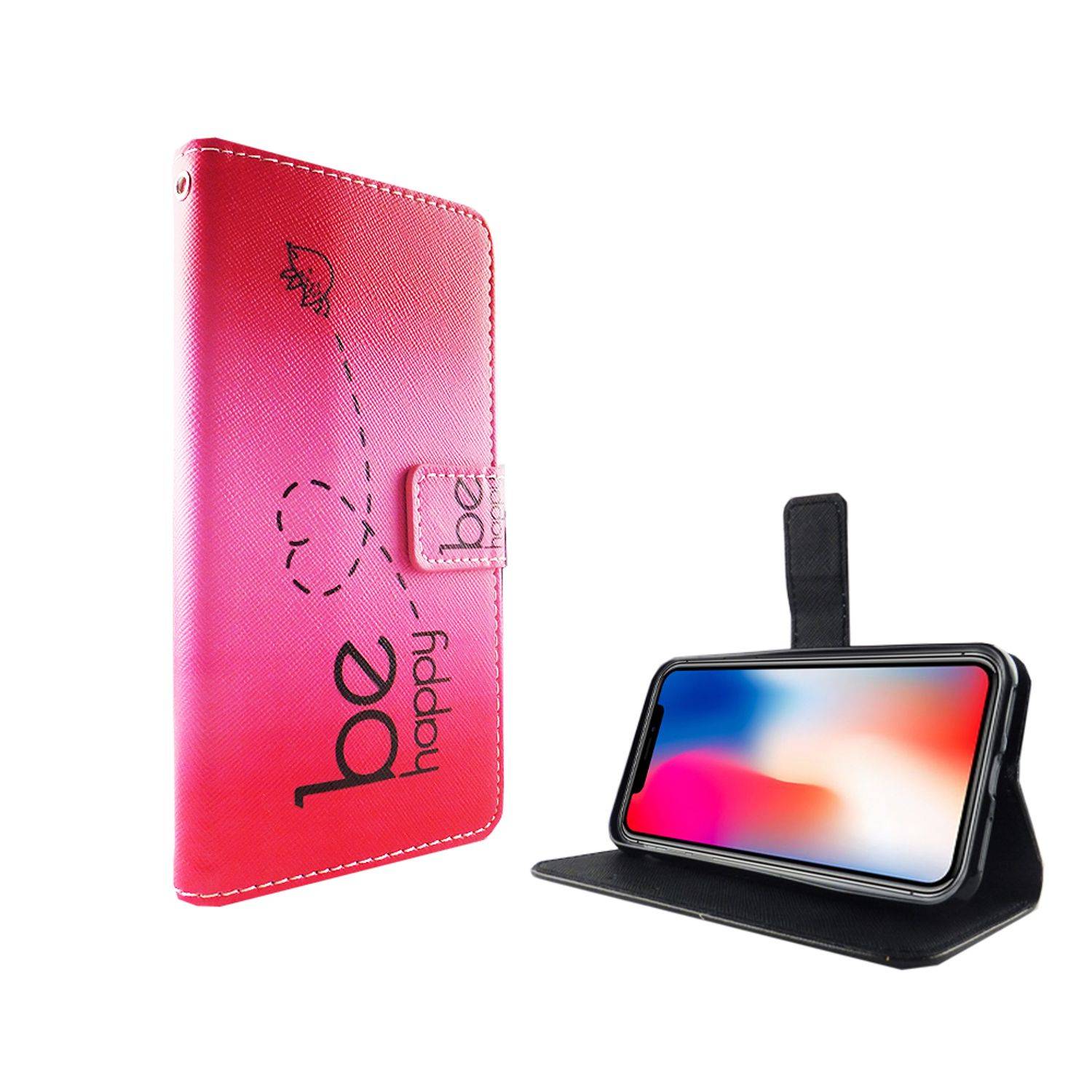 Apple iPhone X / iPhone XS Handyhülle Bookcover Rosa