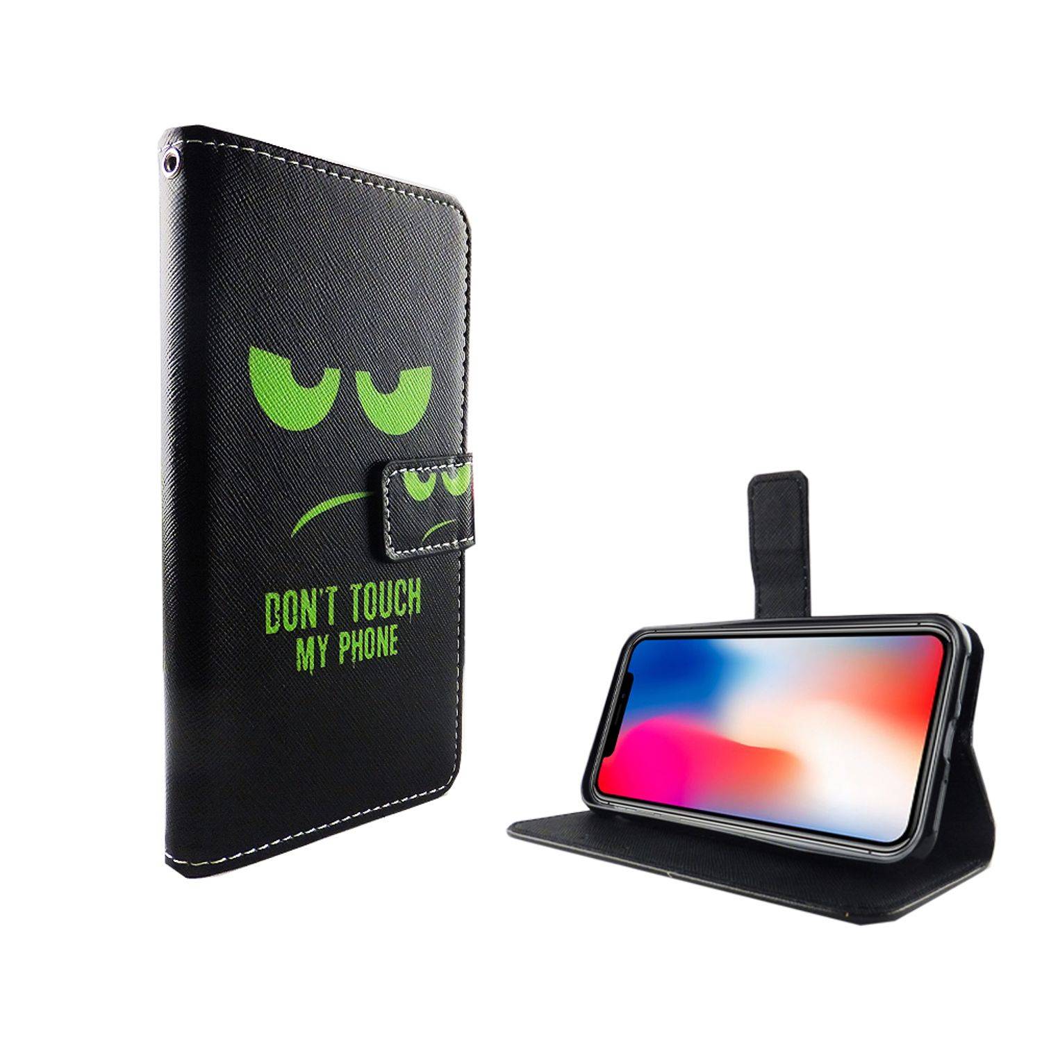 Apple iPhone X / iPhone XS Handyhülle Bookcover Schwarz