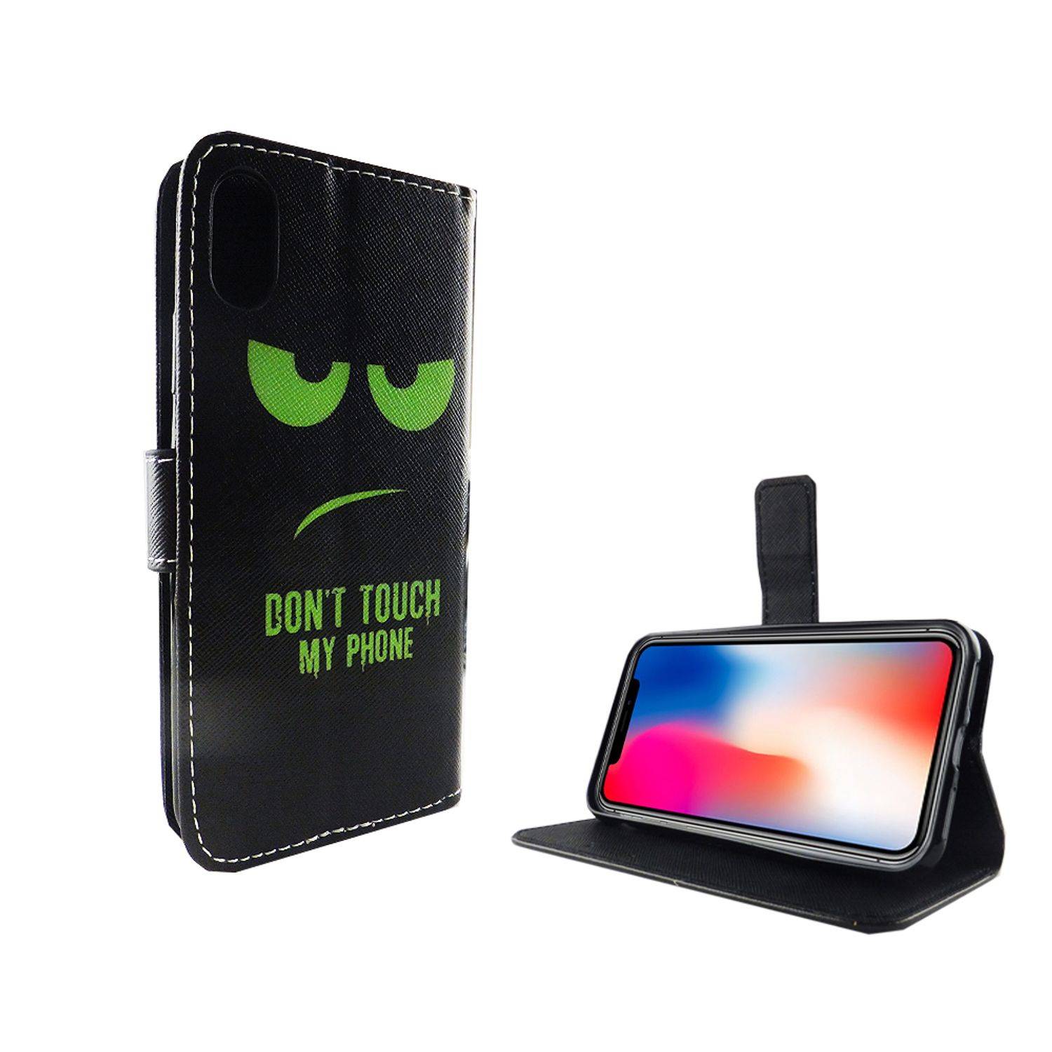 Apple iPhone X / iPhone XS Handyhülle Bookcover Schwarz