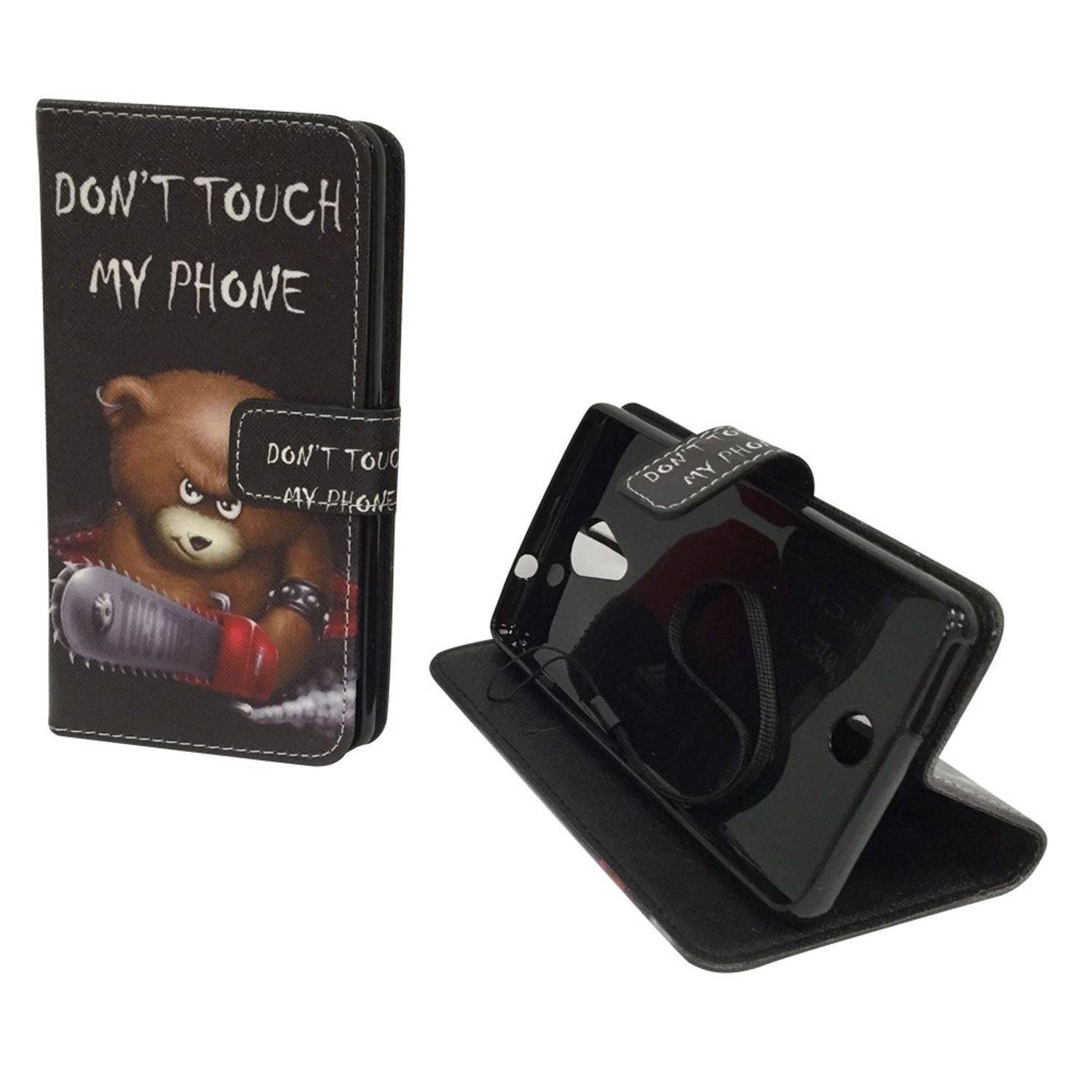 Wiko Tommy Handyhülle Bookcover Schwarz