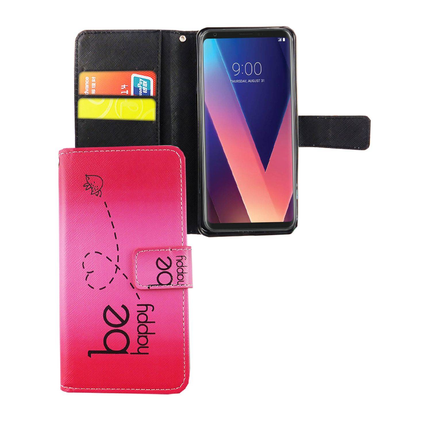 LG V30 Handyhülle Bookcover Rosa