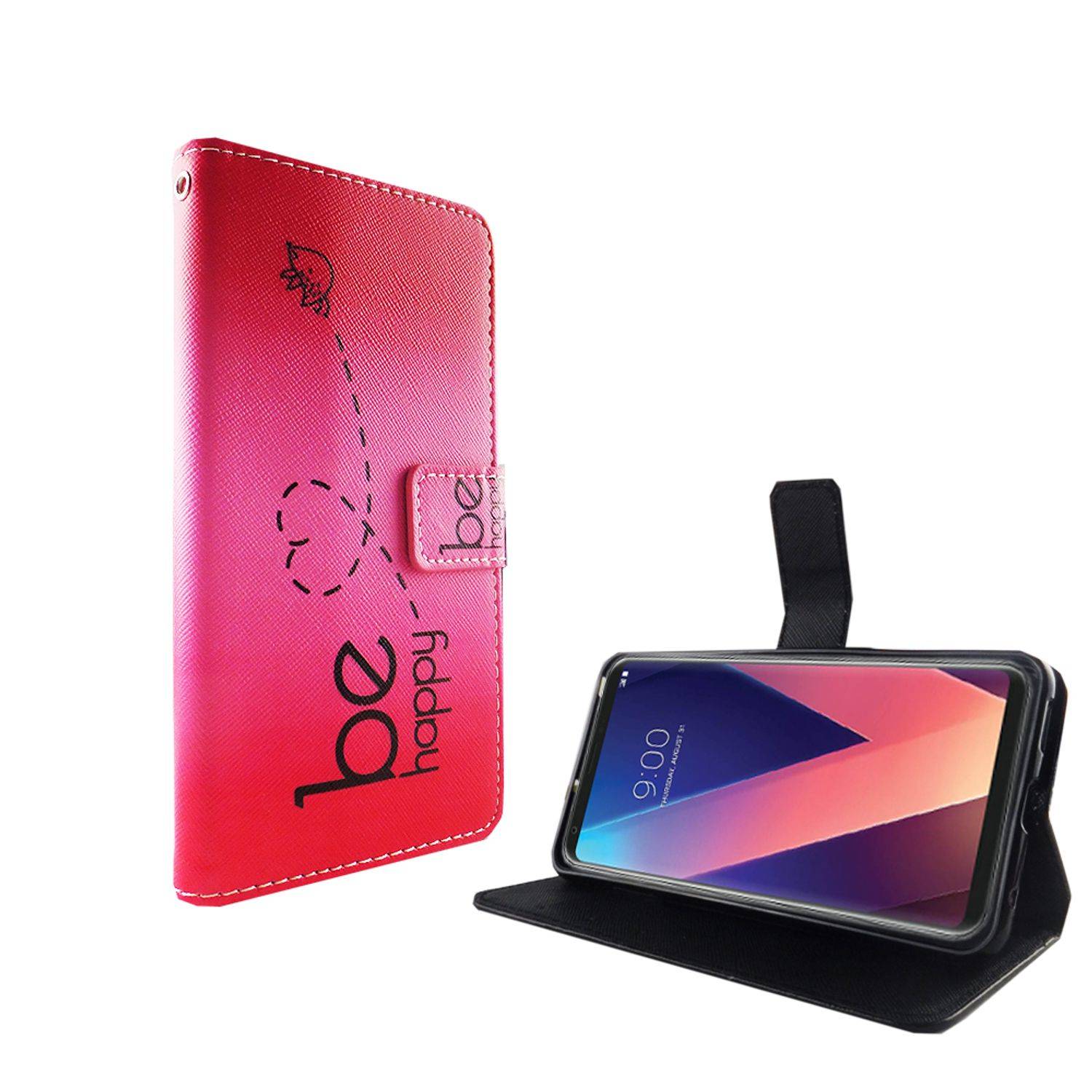LG V30 Handyhülle Bookcover Rosa