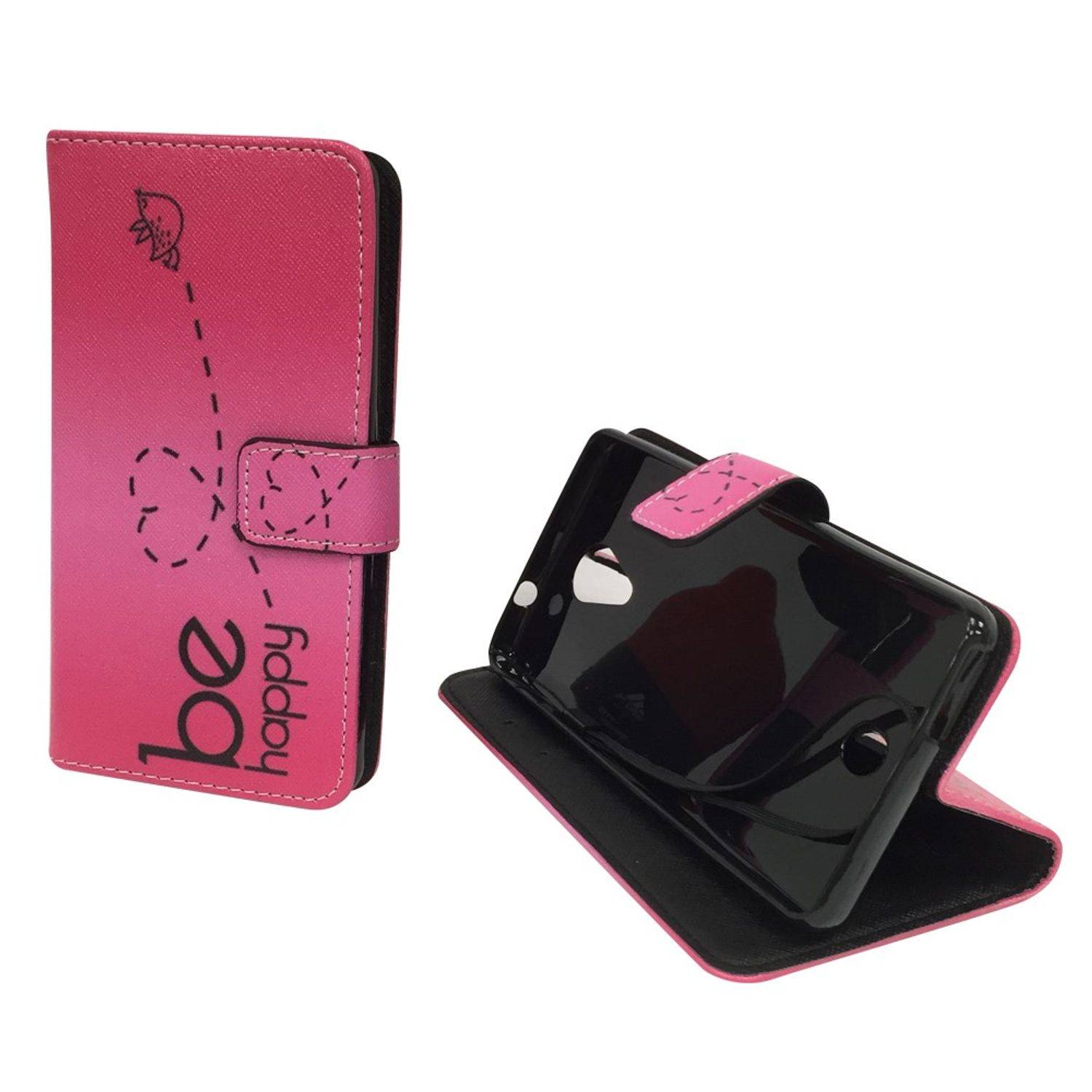Wiko Tommy Handyhülle Bookcover Rosa