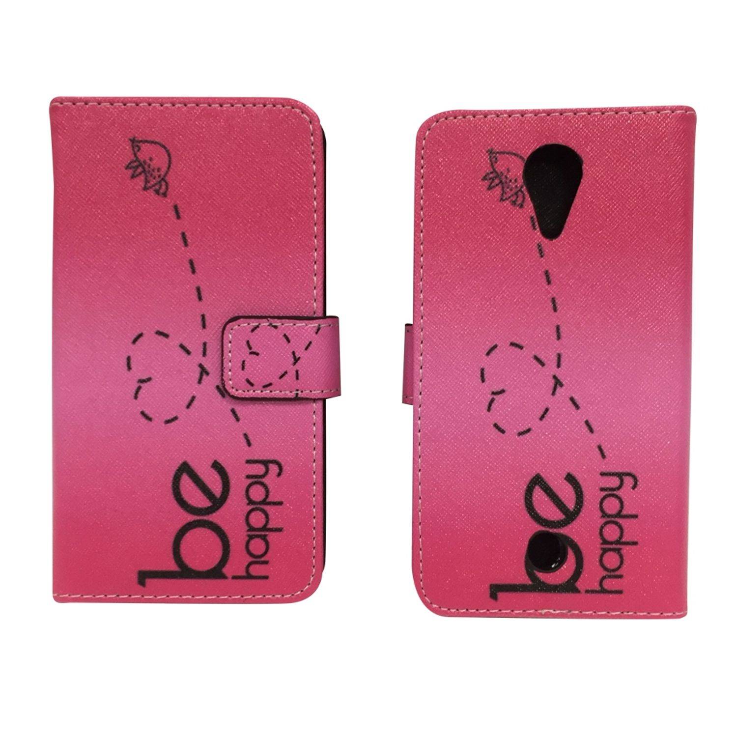 Wiko Tommy Handyhülle Bookcover Rosa