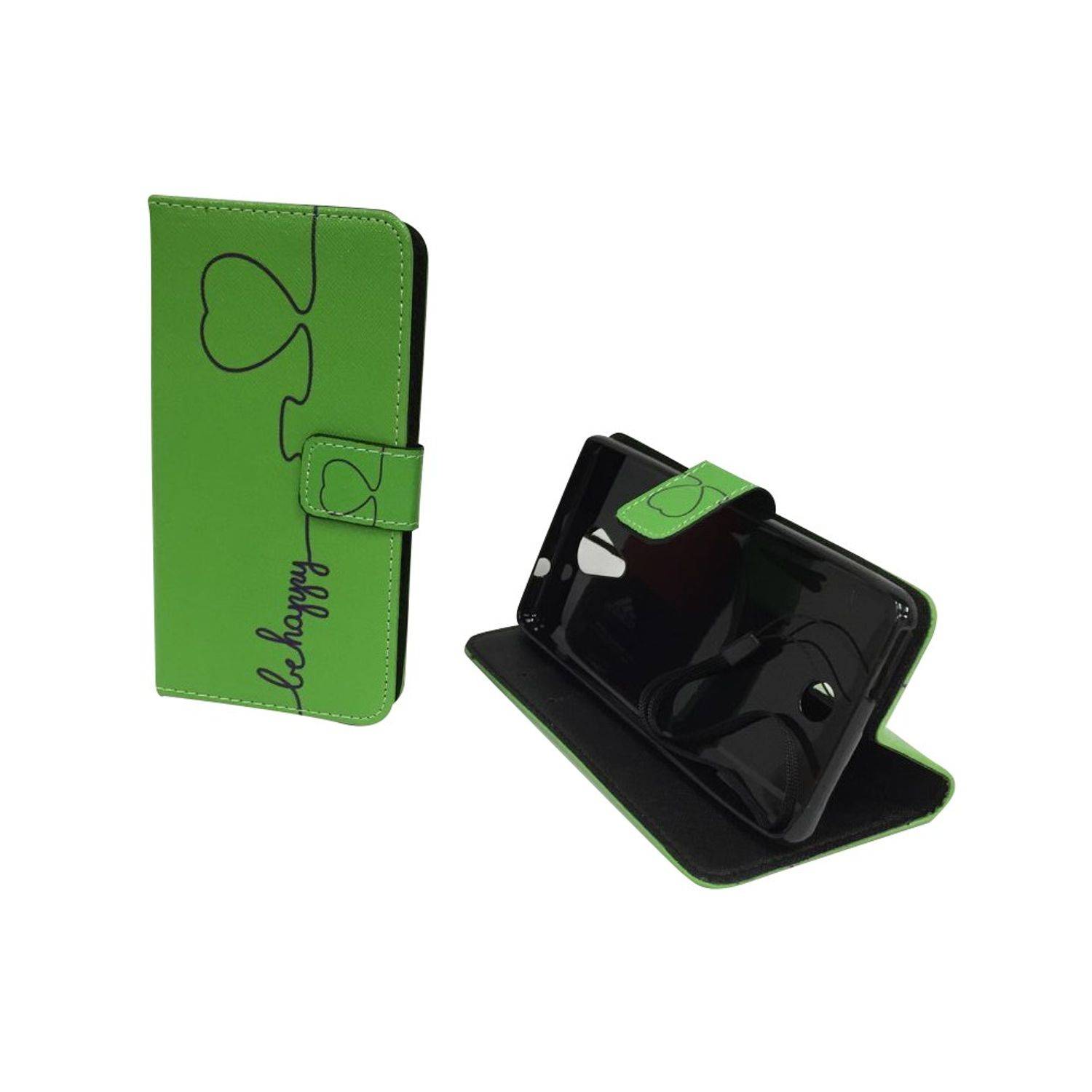 Wiko Tommy Handyhülle Bookcover Grün
