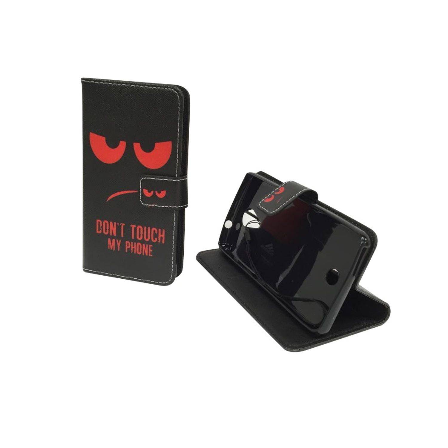 Wiko Tommy Handyhülle Bookcover Schwarz