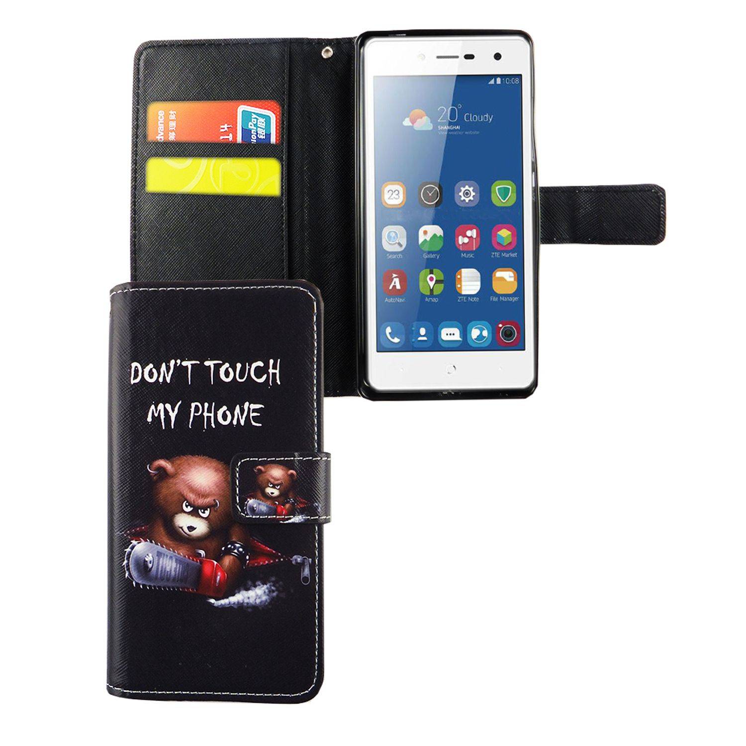 ZTE Blade L7 Handyhülle Bookcover Schwarz