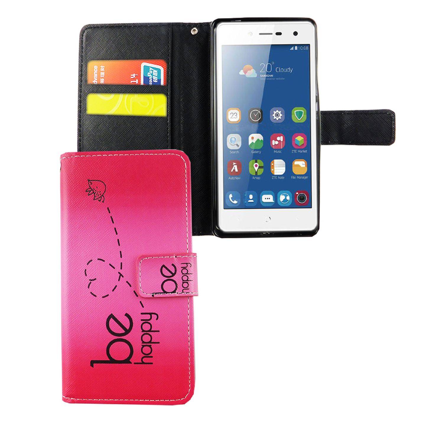 ZTE Blade L7 Handyhülle Bookcover Rosa