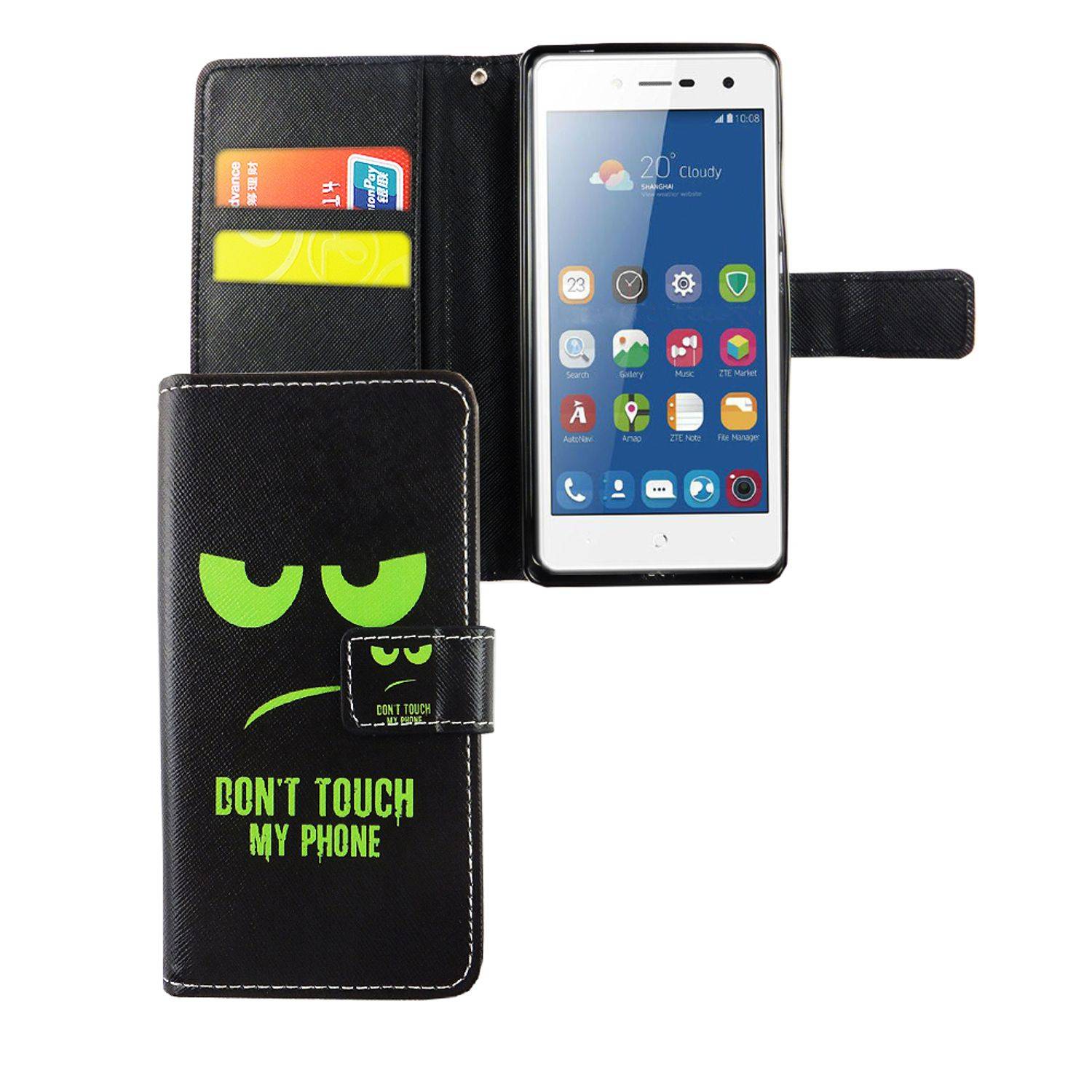 ZTE Blade L7 Handyhülle Bookcover Schwarz
