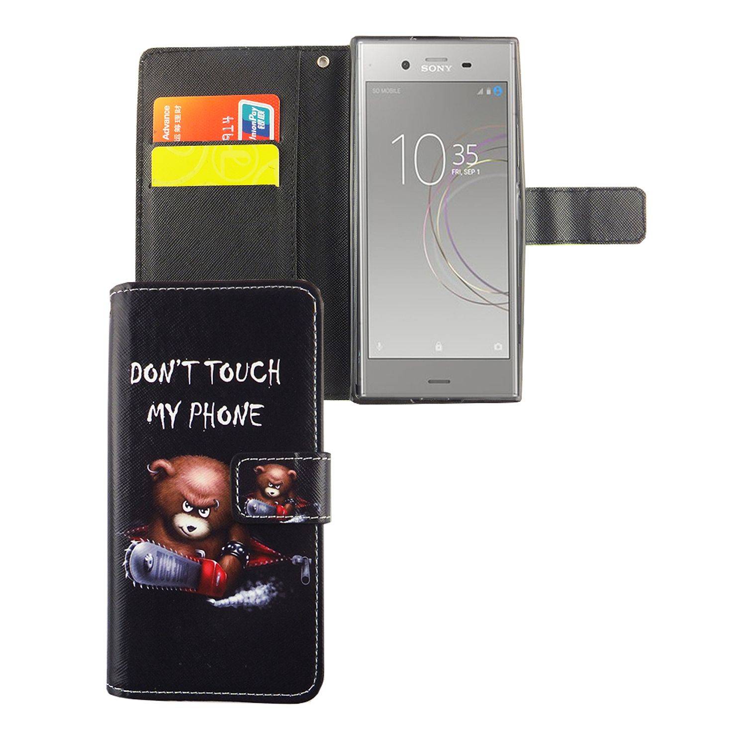 Sony Xperia XZ1 Handyhülle Bookcover Schwarz