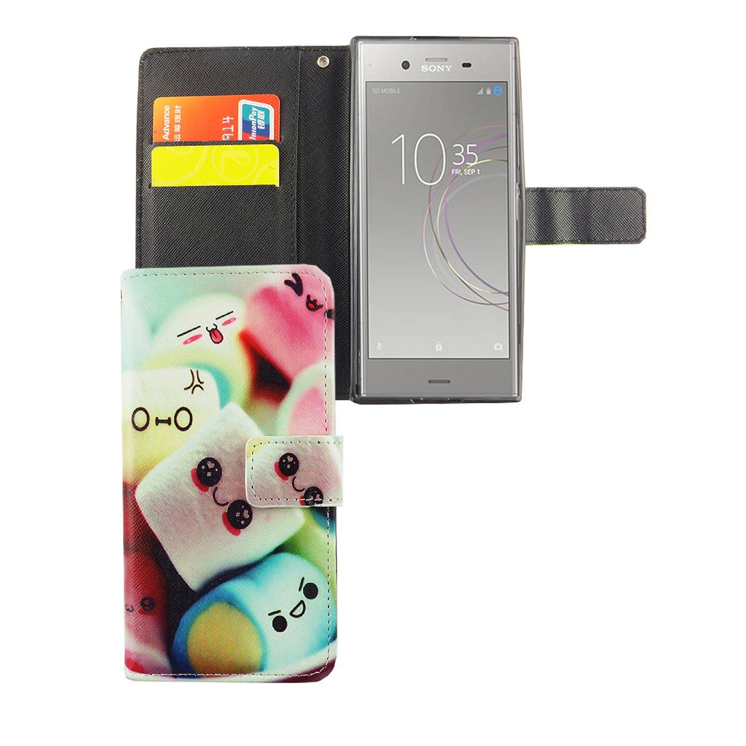 Sony Xperia XZ1 Handyhülle Bookcover Mehrfarbig