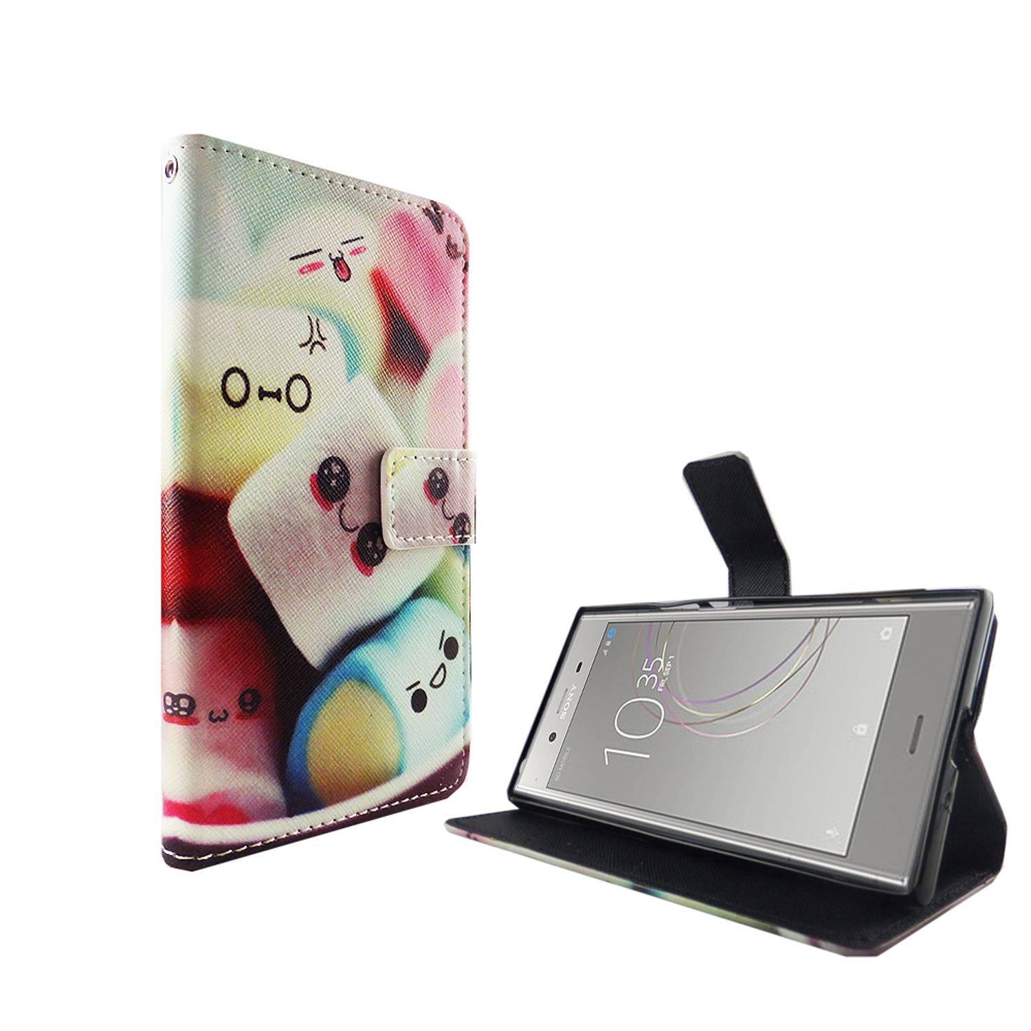 Sony Xperia XZ1 Handyhülle Bookcover Mehrfarbig