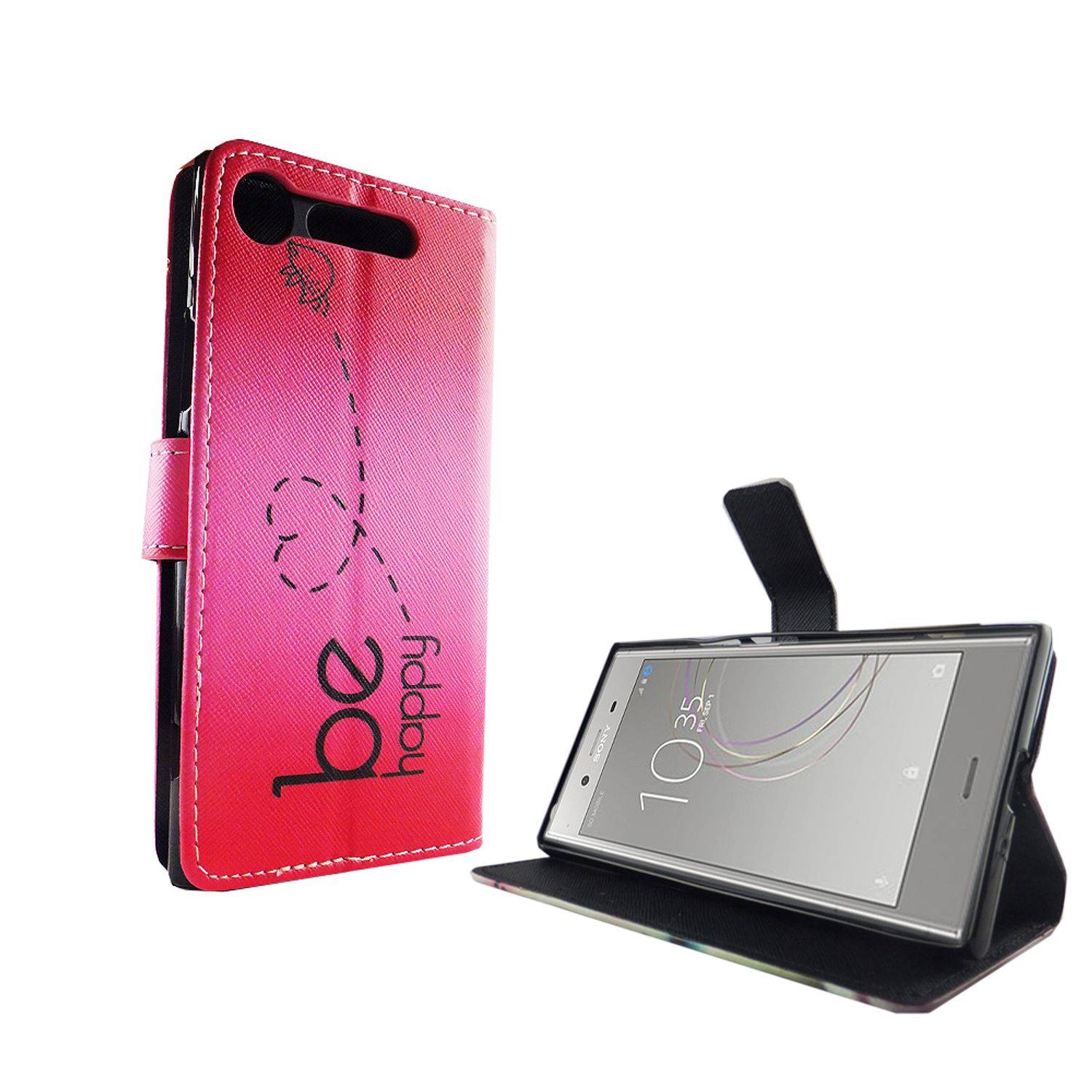 Sony Xperia XZ1 Handyhülle Bookcover Rosa