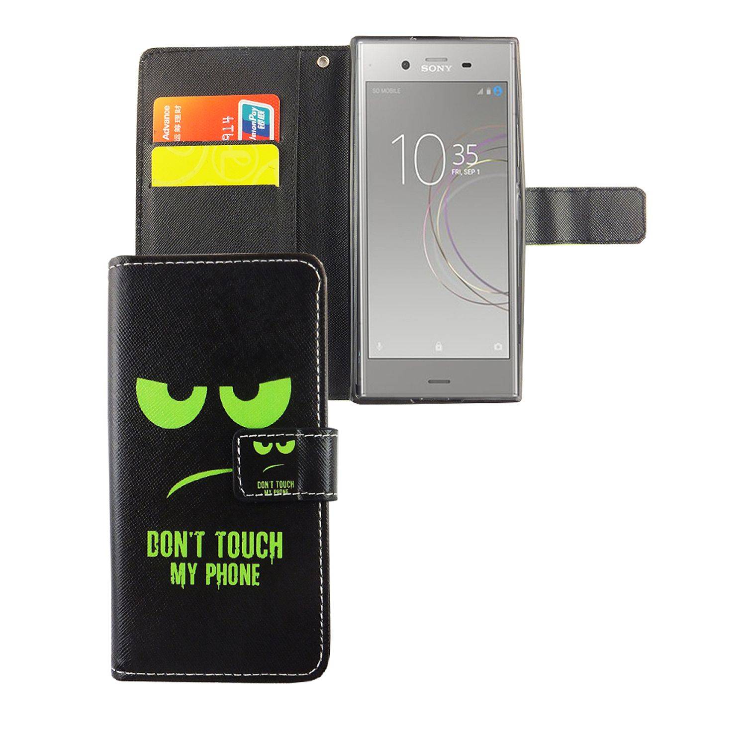 Sony Xperia XZ1 Handyhülle Bookcover Schwarz