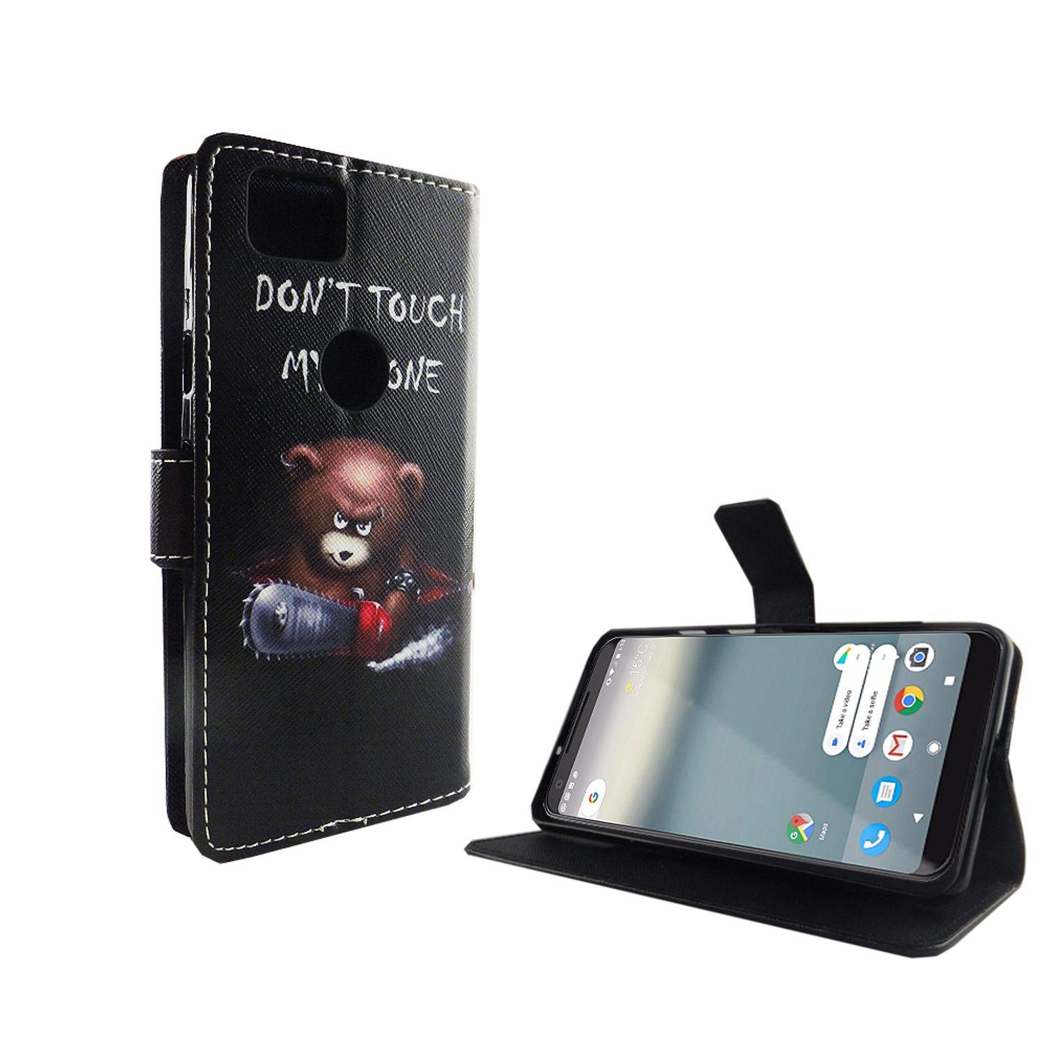 Google Pixel 2 Handyhülle Bookcover Schwarz