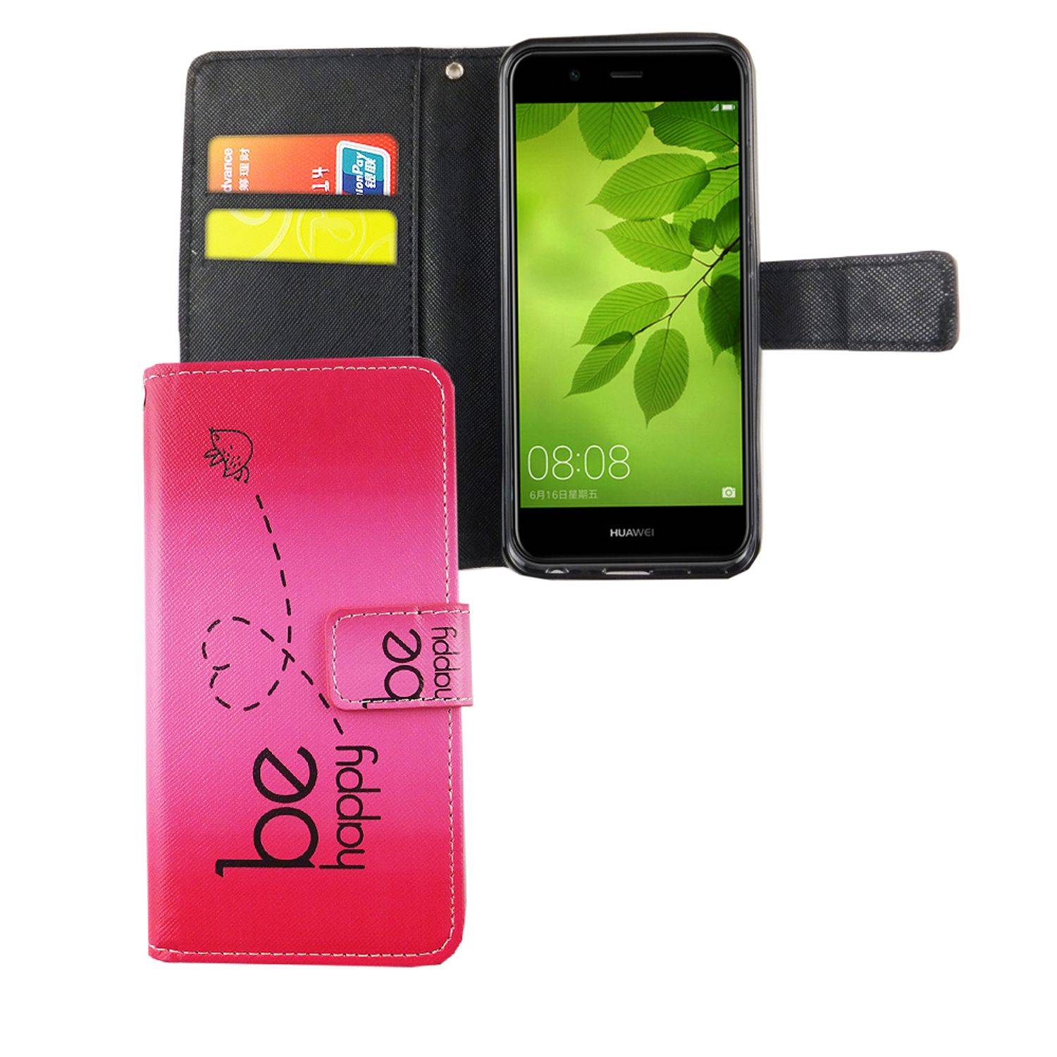 Huawei Nova 2 Plus Handyhülle Bookcover Rosa