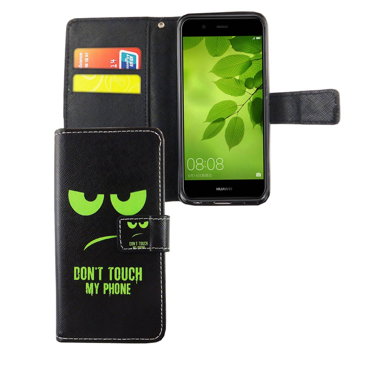 Huawei Nova 2 Plus Handyhülle Bookcover Schwarz
