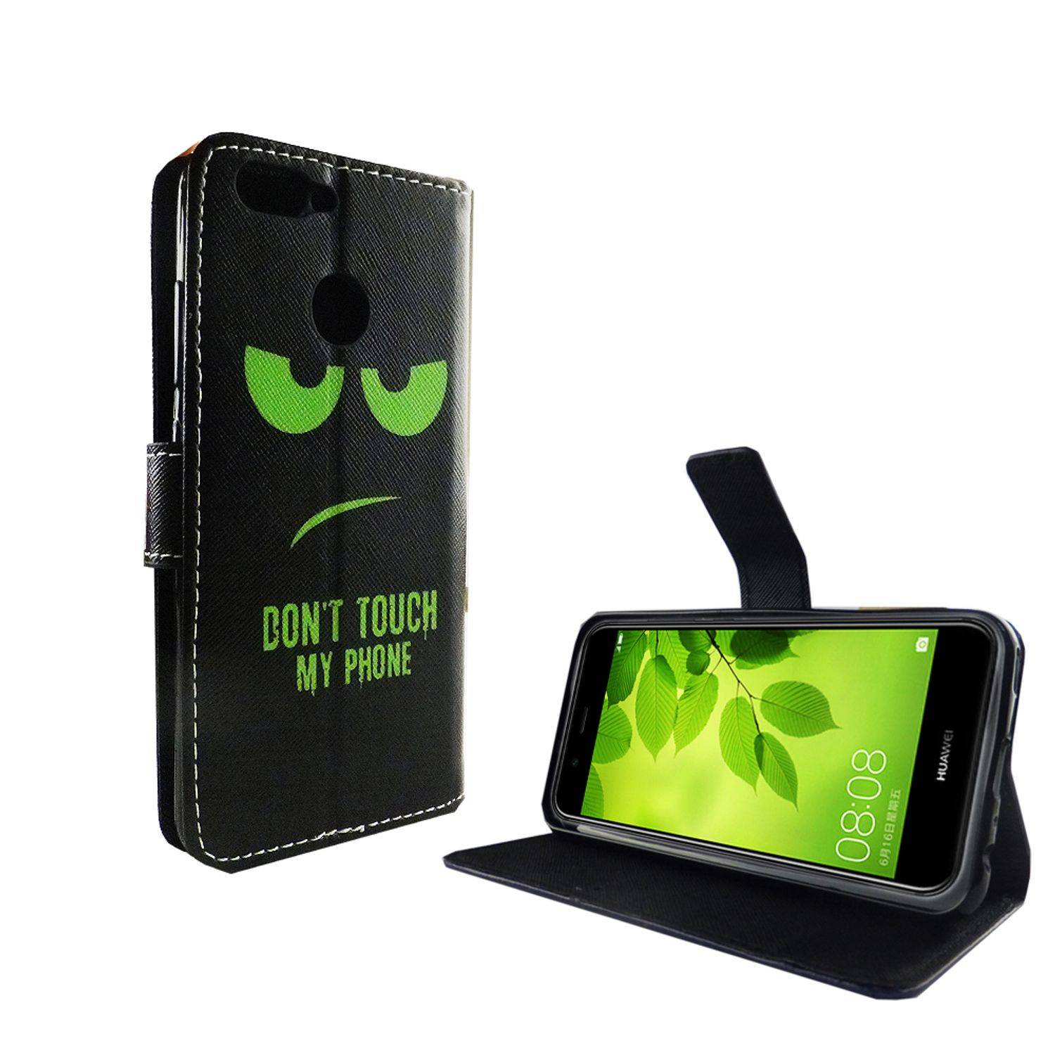 Huawei Nova 2 Plus Handyhülle Bookcover Schwarz
