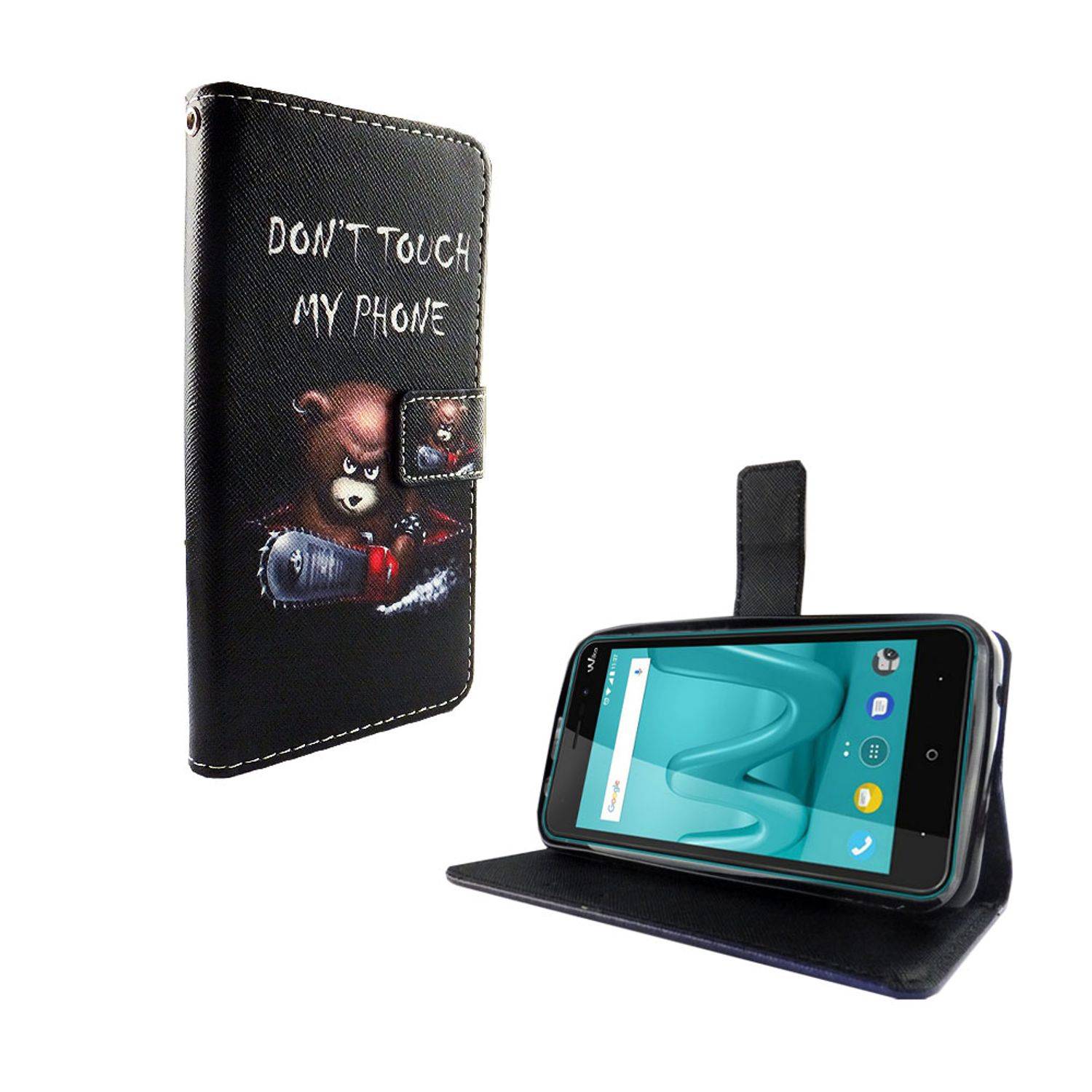 Wiko Lenny 4 Handyhülle Bookcover Schwarz