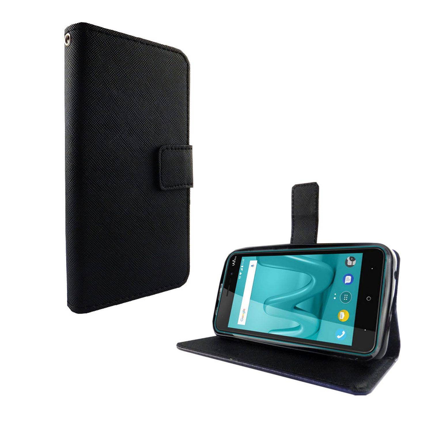 Wiko Lenny 4 Handyhülle Bookcover Schwarz