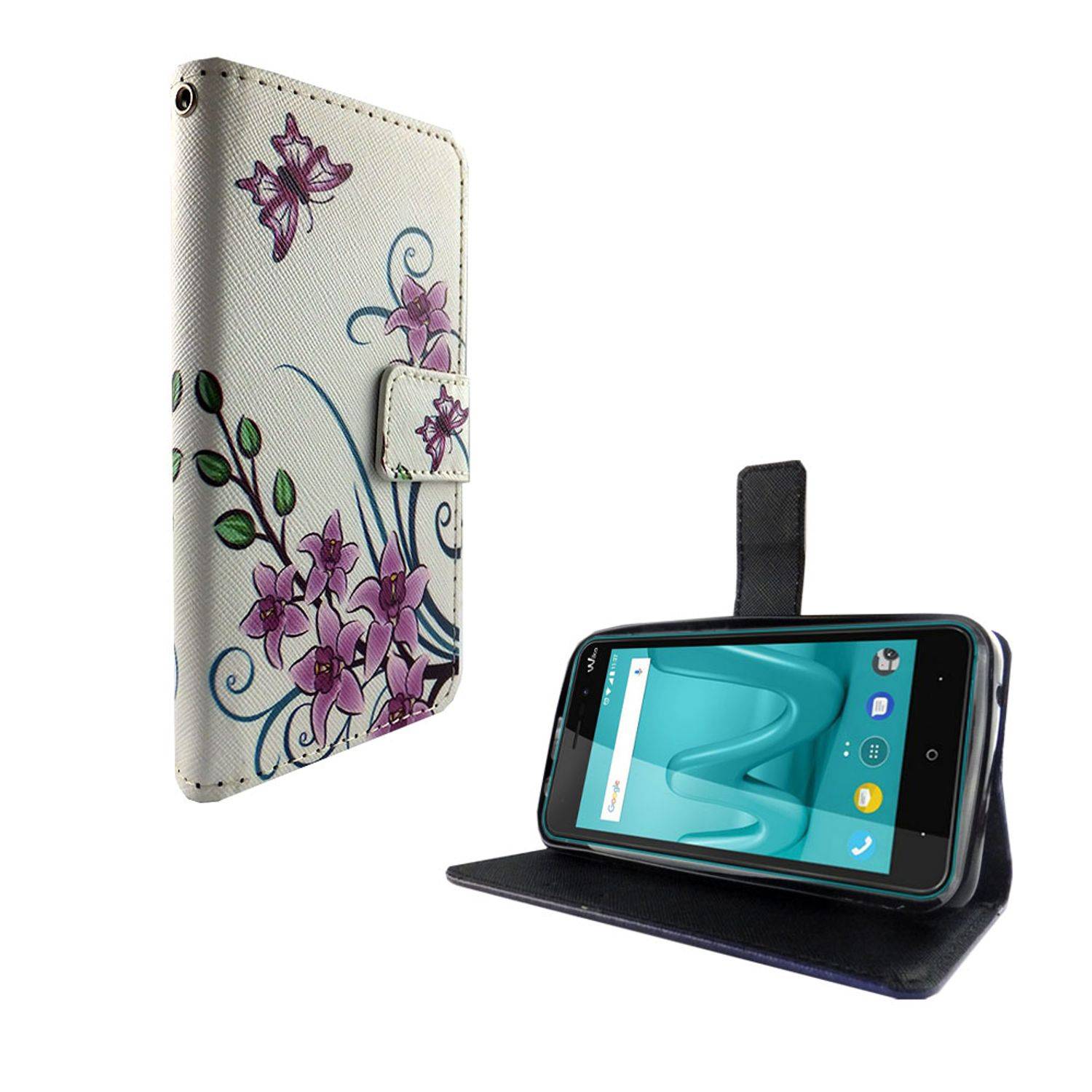 Wiko Lenny 4 Handyhülle Bookcover Weiß