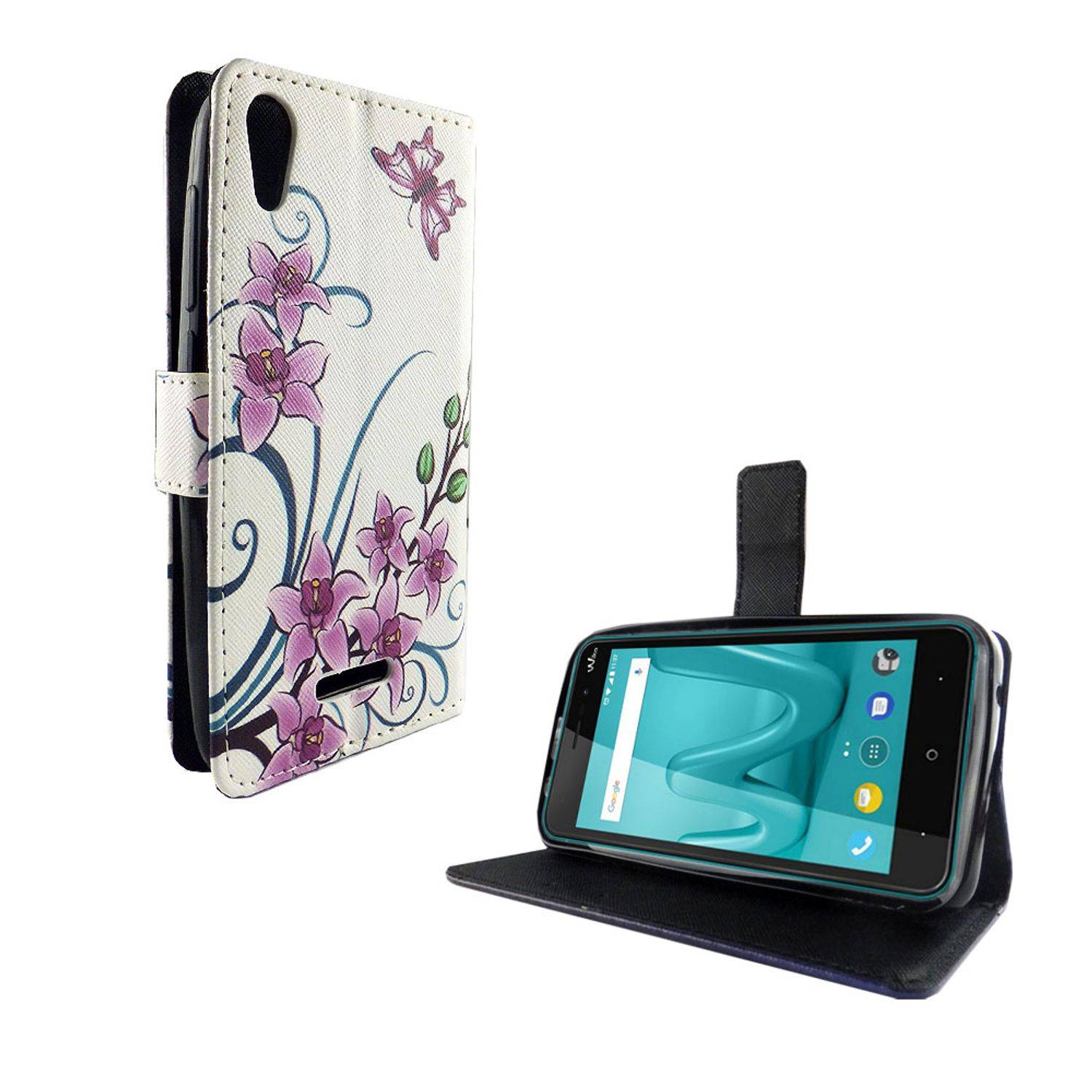 Wiko Lenny 4 Handyhülle Bookcover Weiß