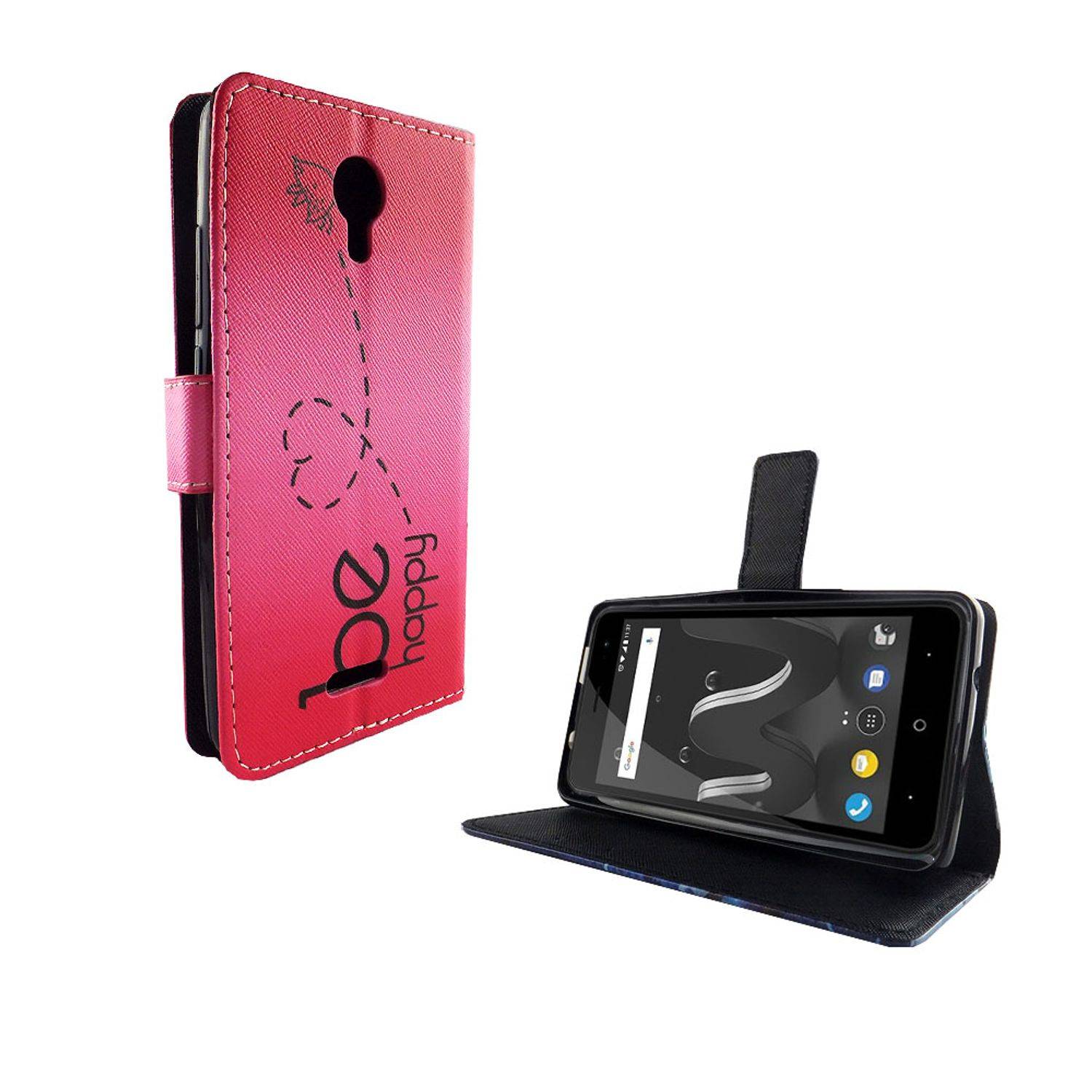 Wiko Jerry 2 Handyhülle Bookcover Rosa