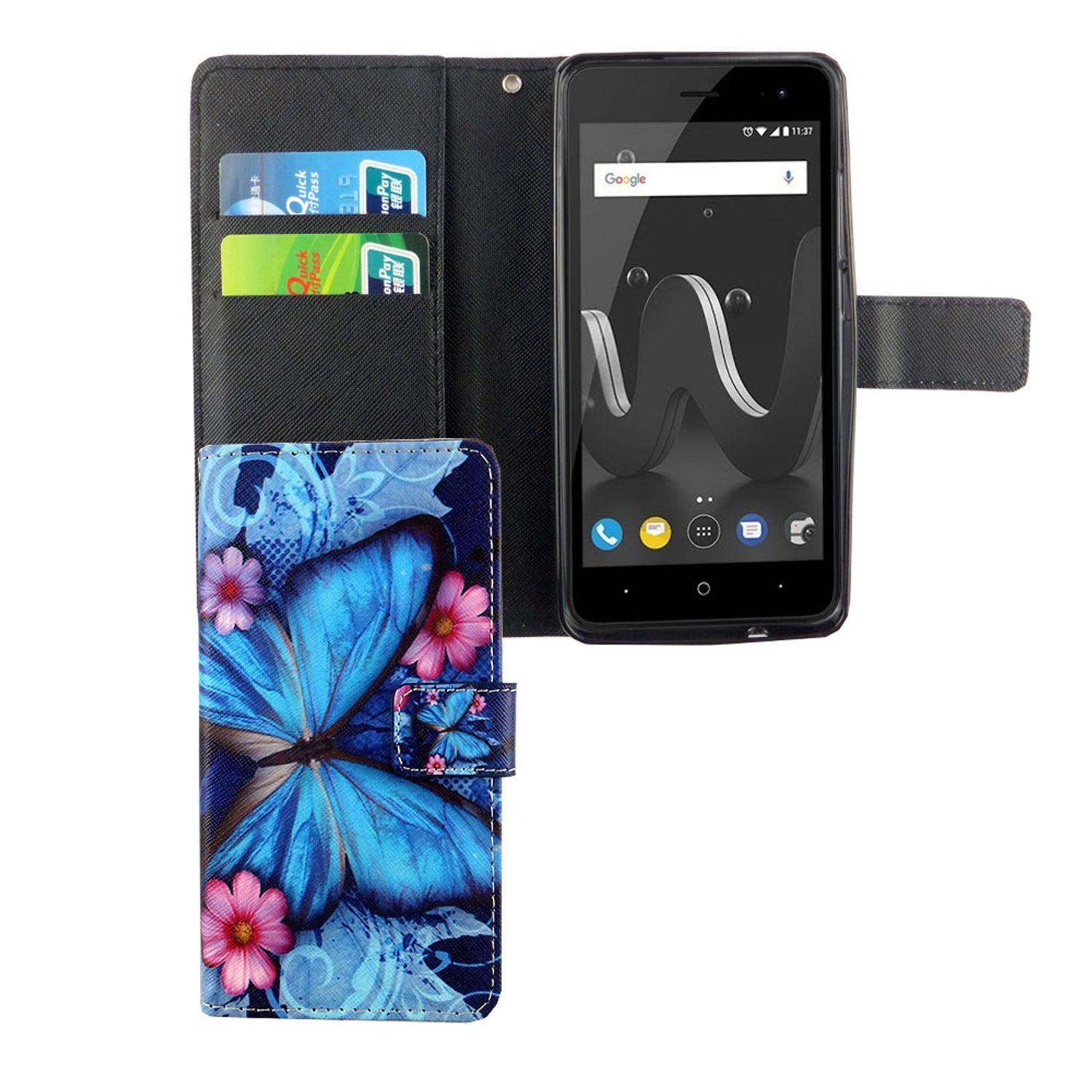 Wiko Jerry 2 Handyhülle Bookcover Blau