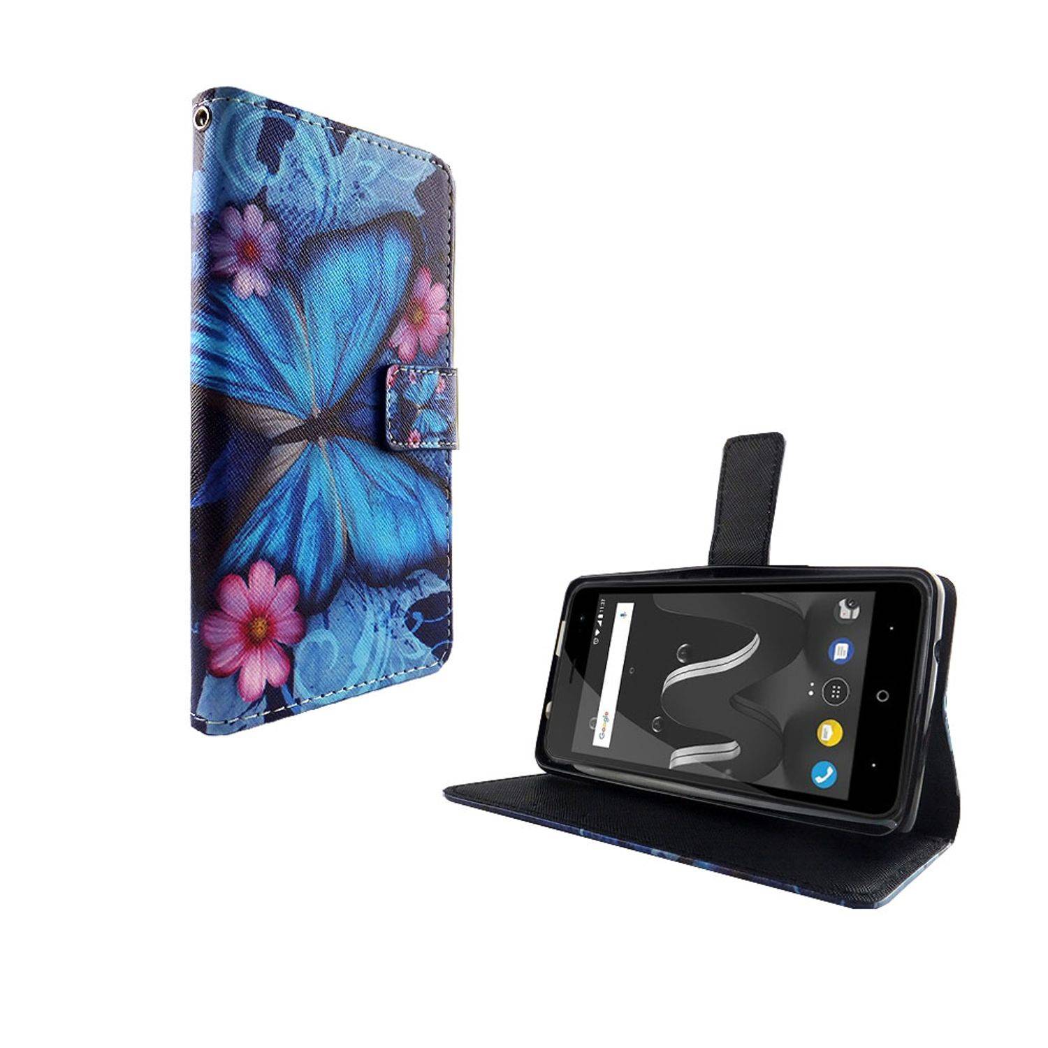 Wiko Jerry 2 Handyhülle Bookcover Blau