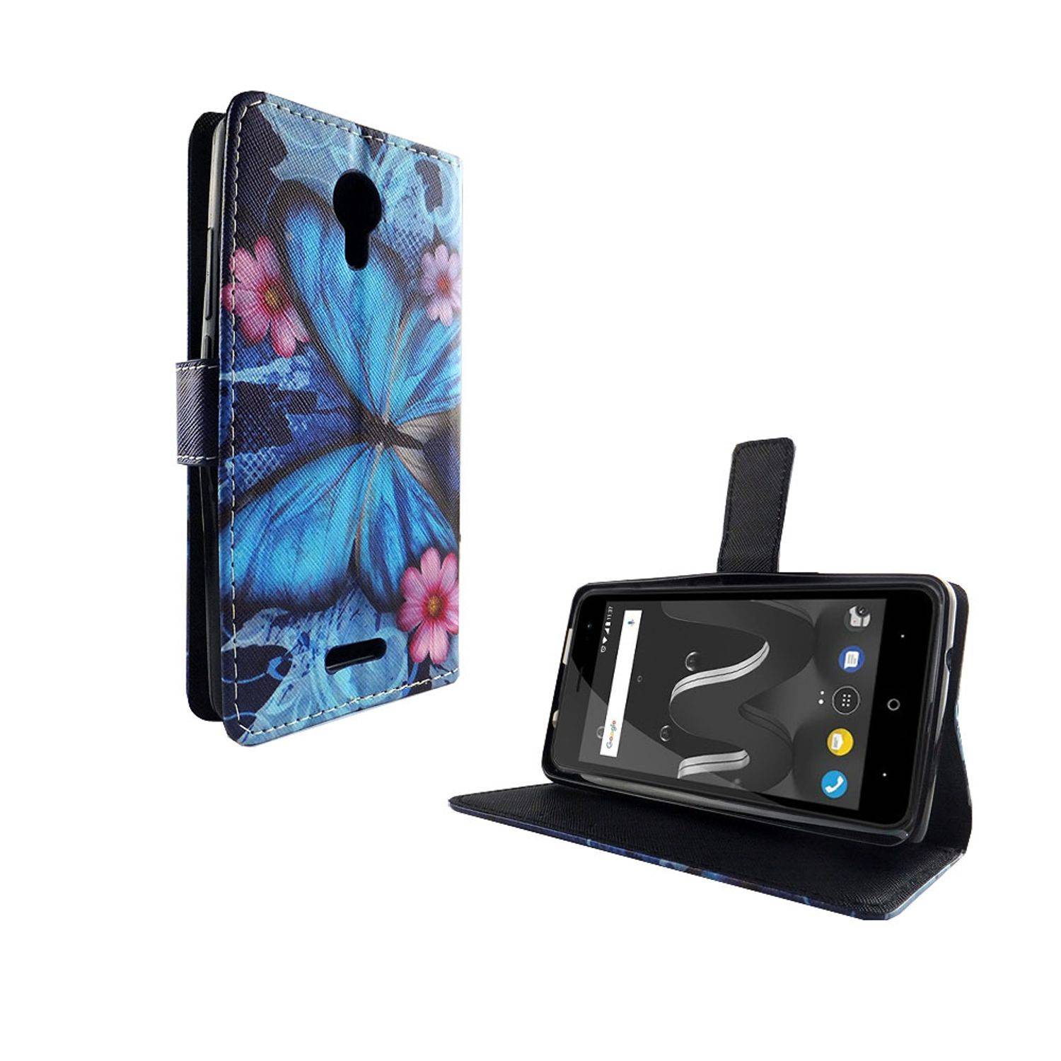Wiko Jerry 2 Handyhülle Bookcover Blau