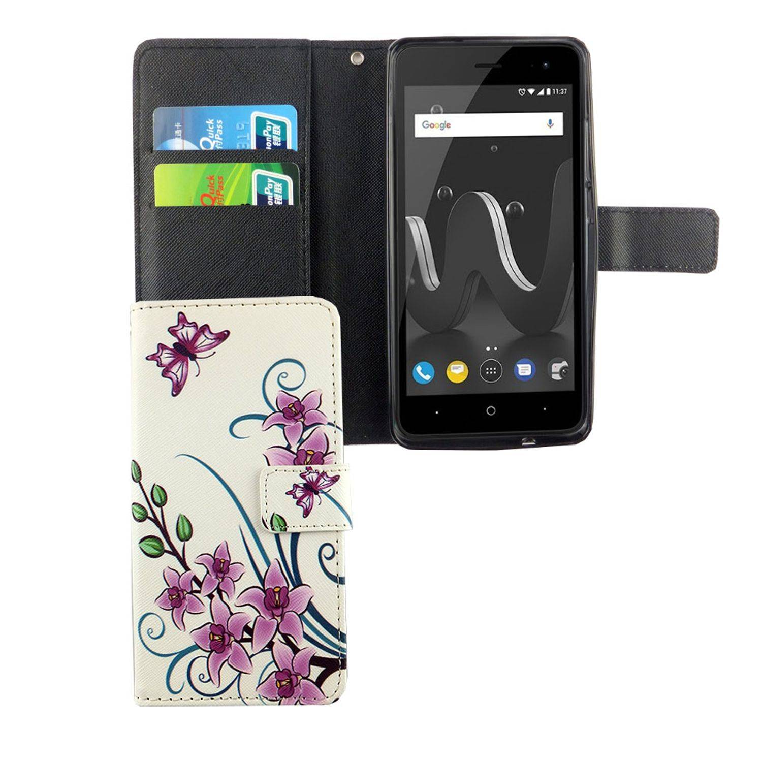 Wiko Jerry 2 Handyhülle Bookcover Weiß