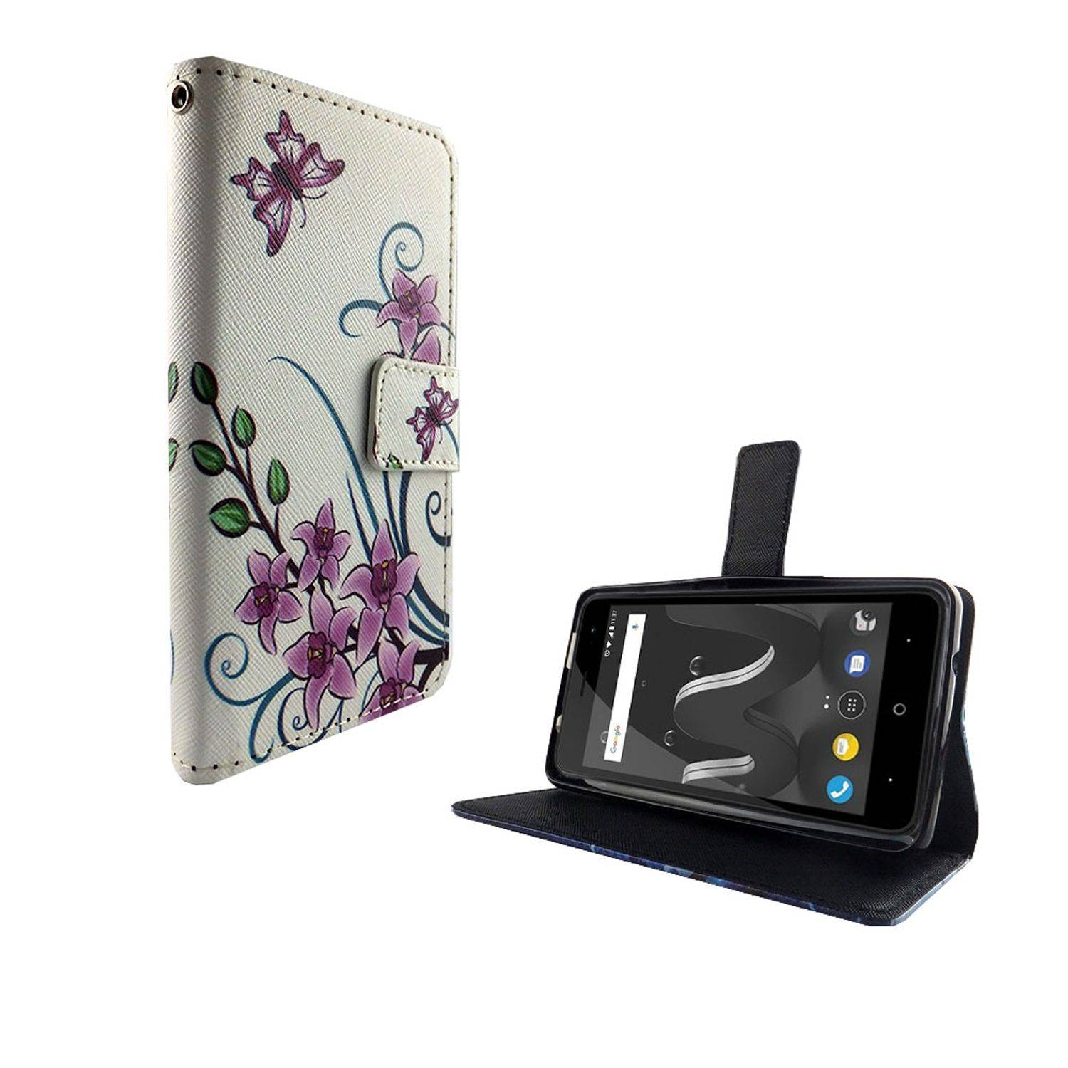 Wiko Jerry 2 Handyhülle Bookcover Weiß