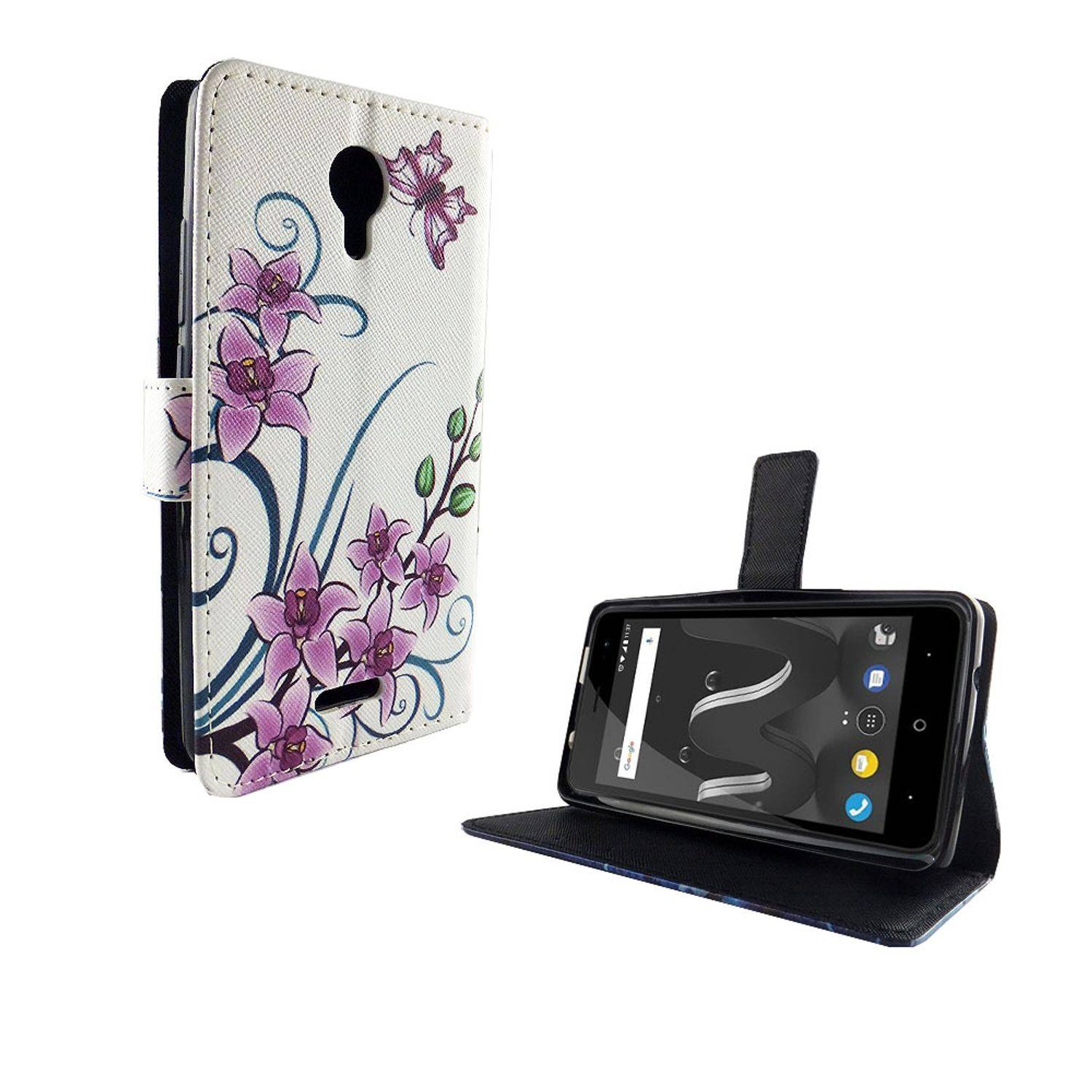 Wiko Jerry 2 Handyhülle Bookcover Weiß