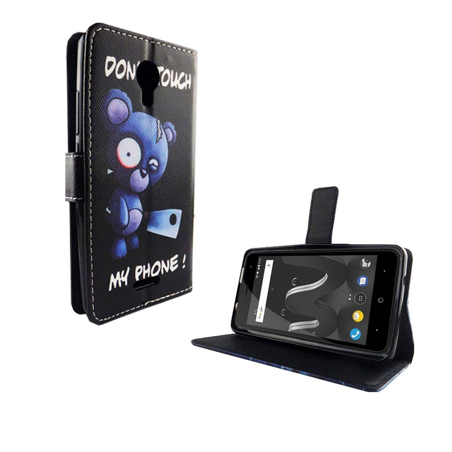 Wiko Jerry 2 Handyhülle Bookcover Schwarz