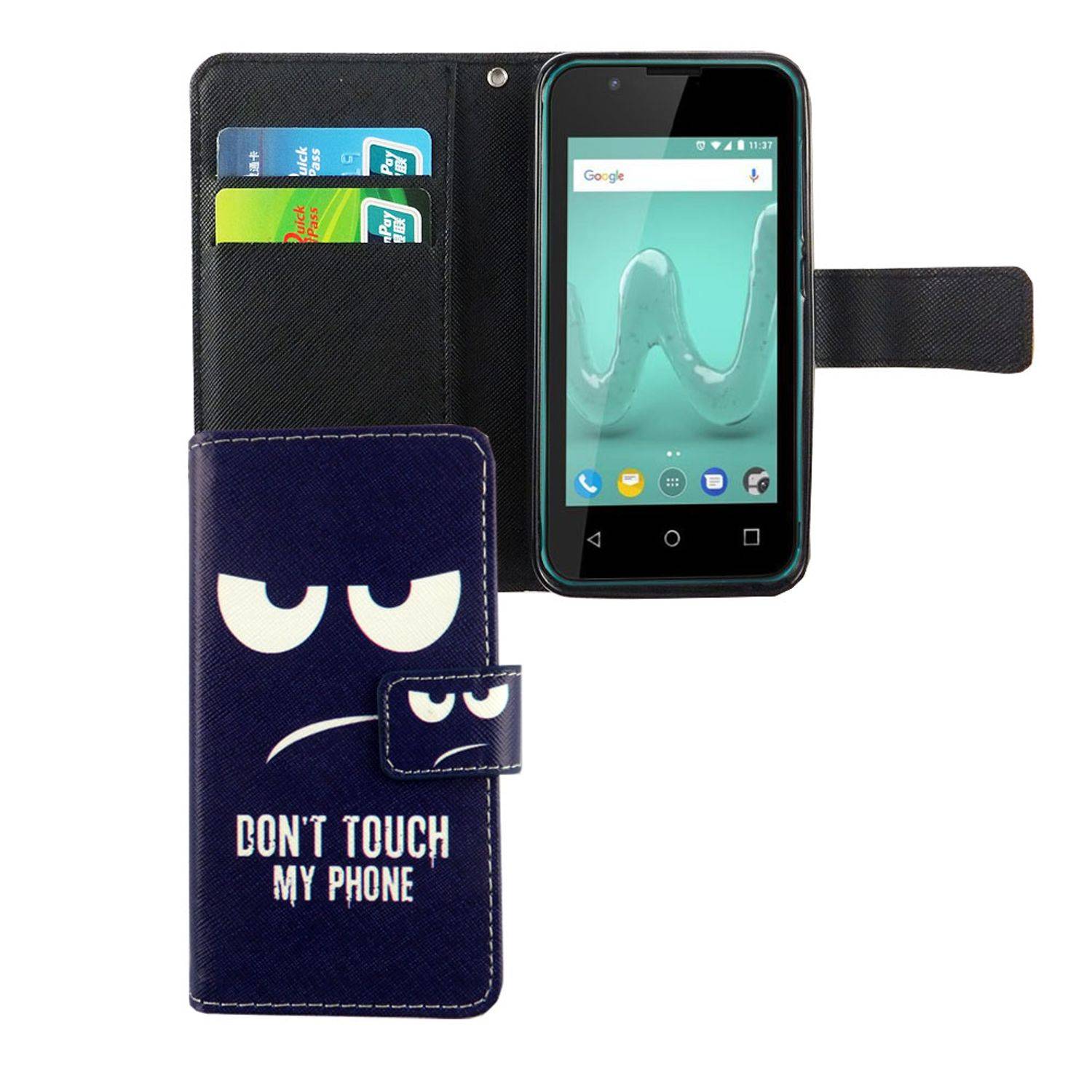 Wiko Sunny 2 Handyhülle Bookcover Blau