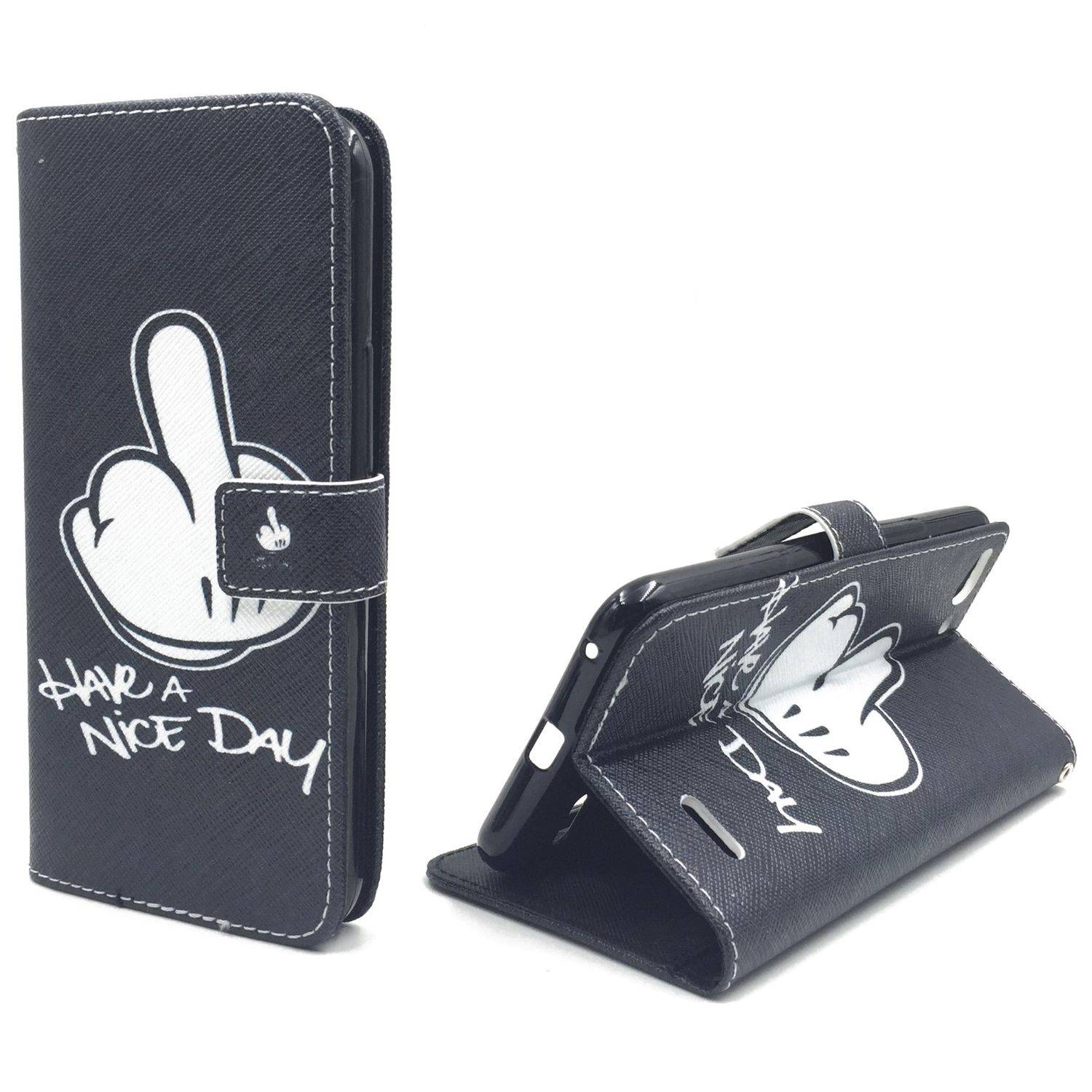 Vodafone Smart Ultra 6 Handyhülle Bookcover Schwarz