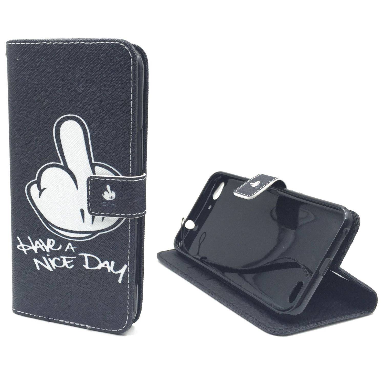 Vodafone Smart Ultra 6 Handyhülle Bookcover Schwarz