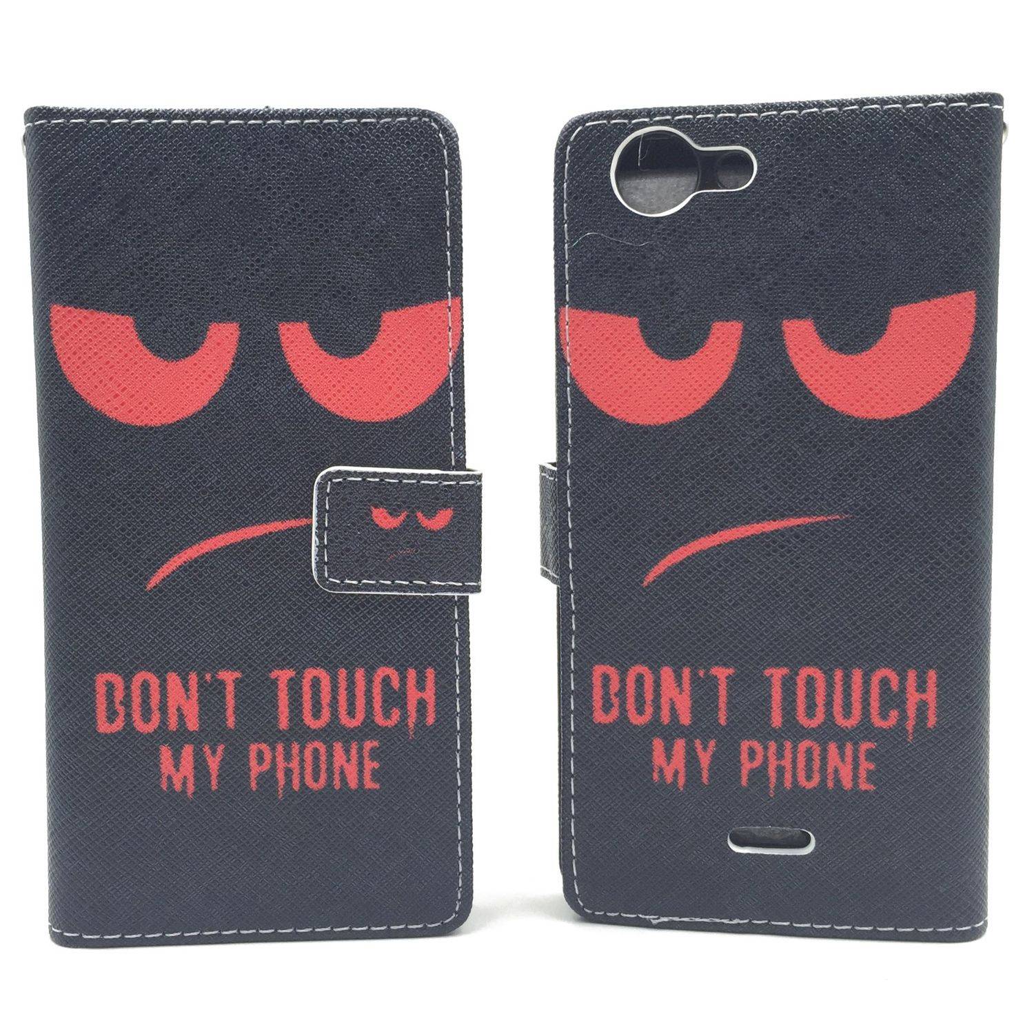 Wiko Pulp Handyhülle Bookcover Schwarz