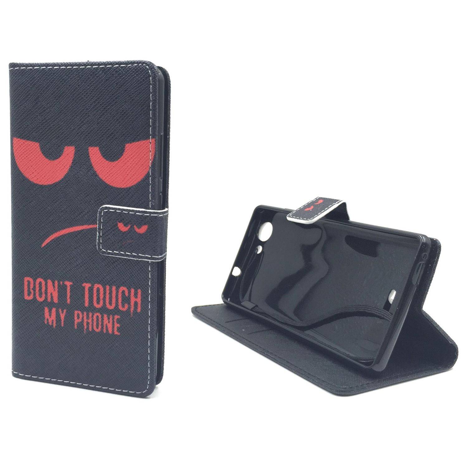 Wiko Pulp Handyhülle Bookcover Schwarz