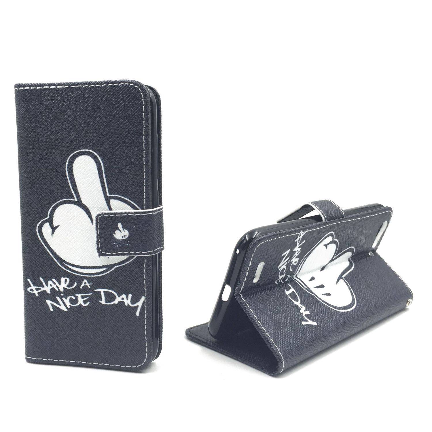 ZTE Blade V6 Handyhülle Bookcover Schwarz