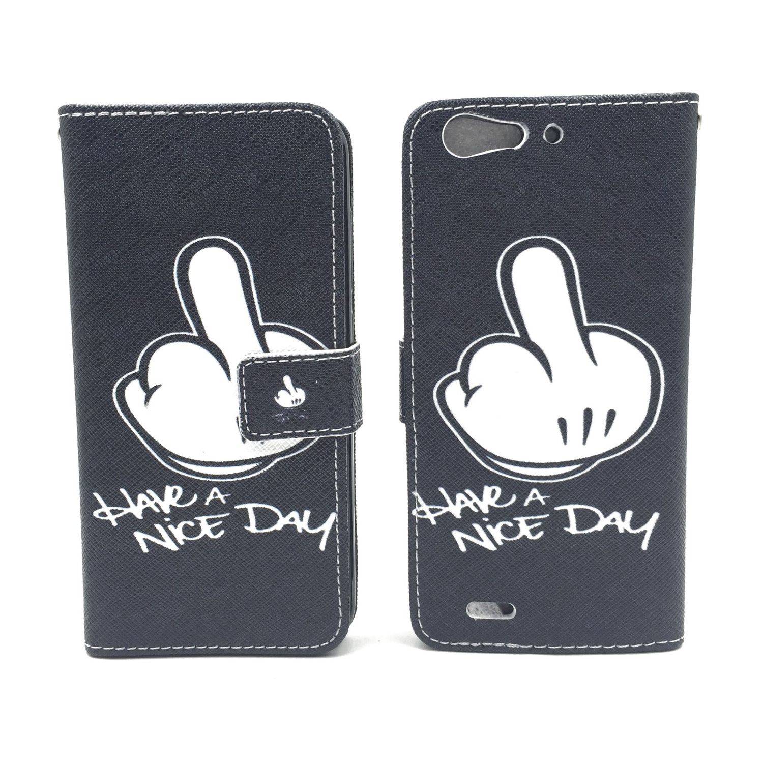 ZTE Blade V6 Handyhülle Bookcover Schwarz