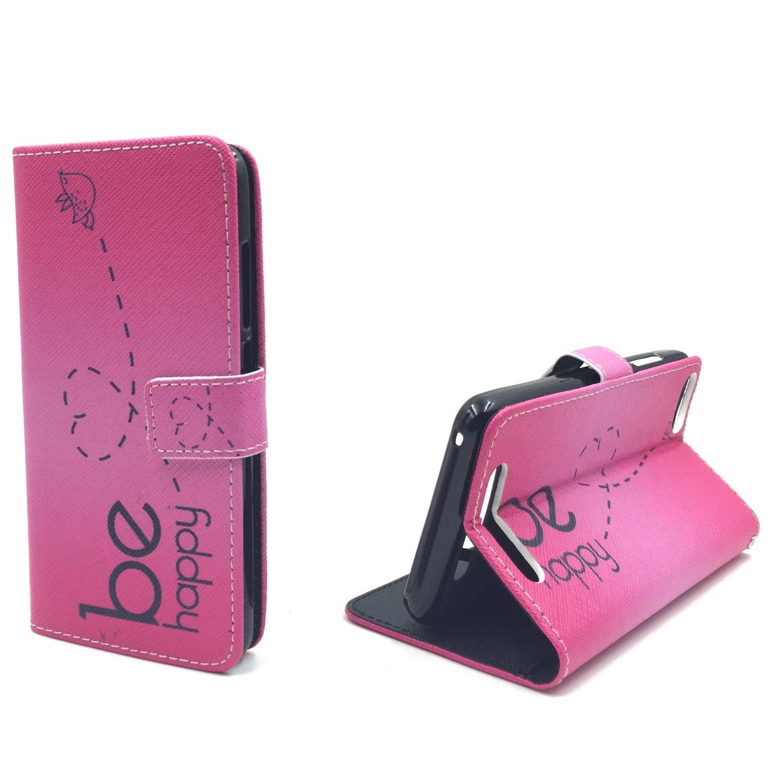 Wiko Jerry Handyhülle Bookcover Rosa