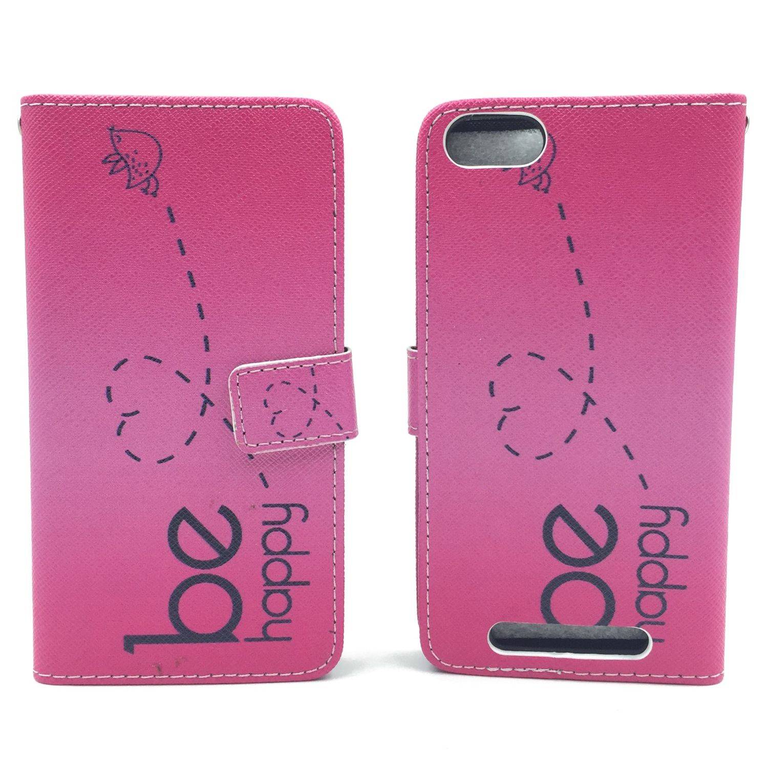 Wiko Jerry Handyhülle Bookcover Rosa