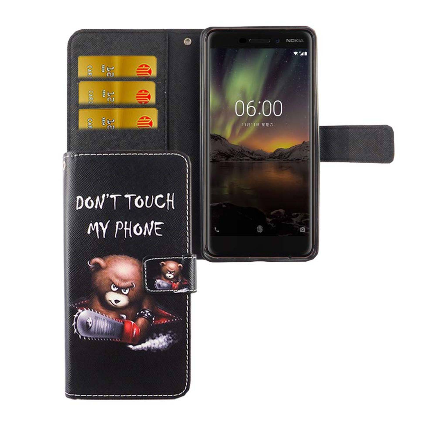 Nokia 6 (2018) Handyhülle Bookcover Schwarz