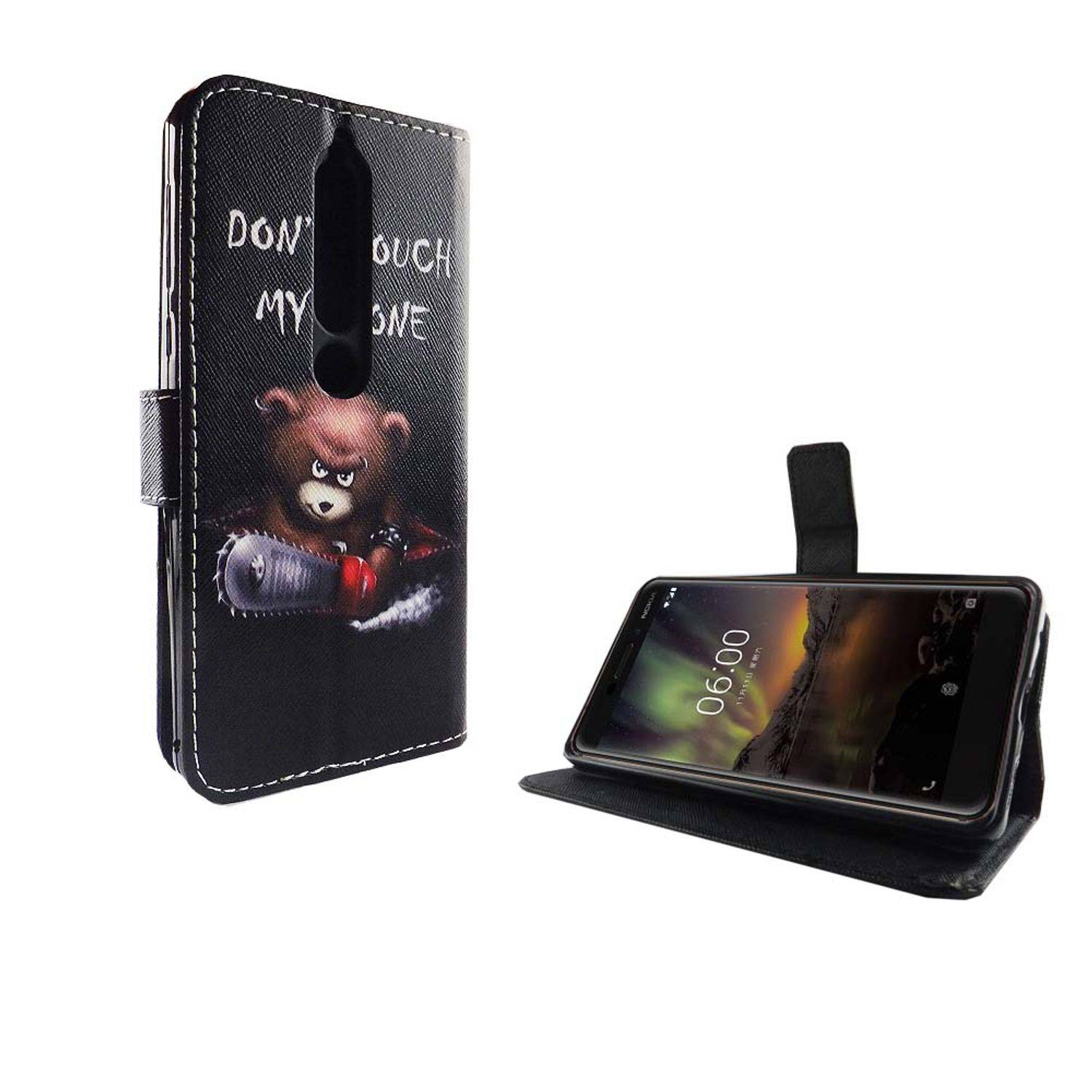 Nokia 6 (2018) Handyhülle Bookcover Schwarz