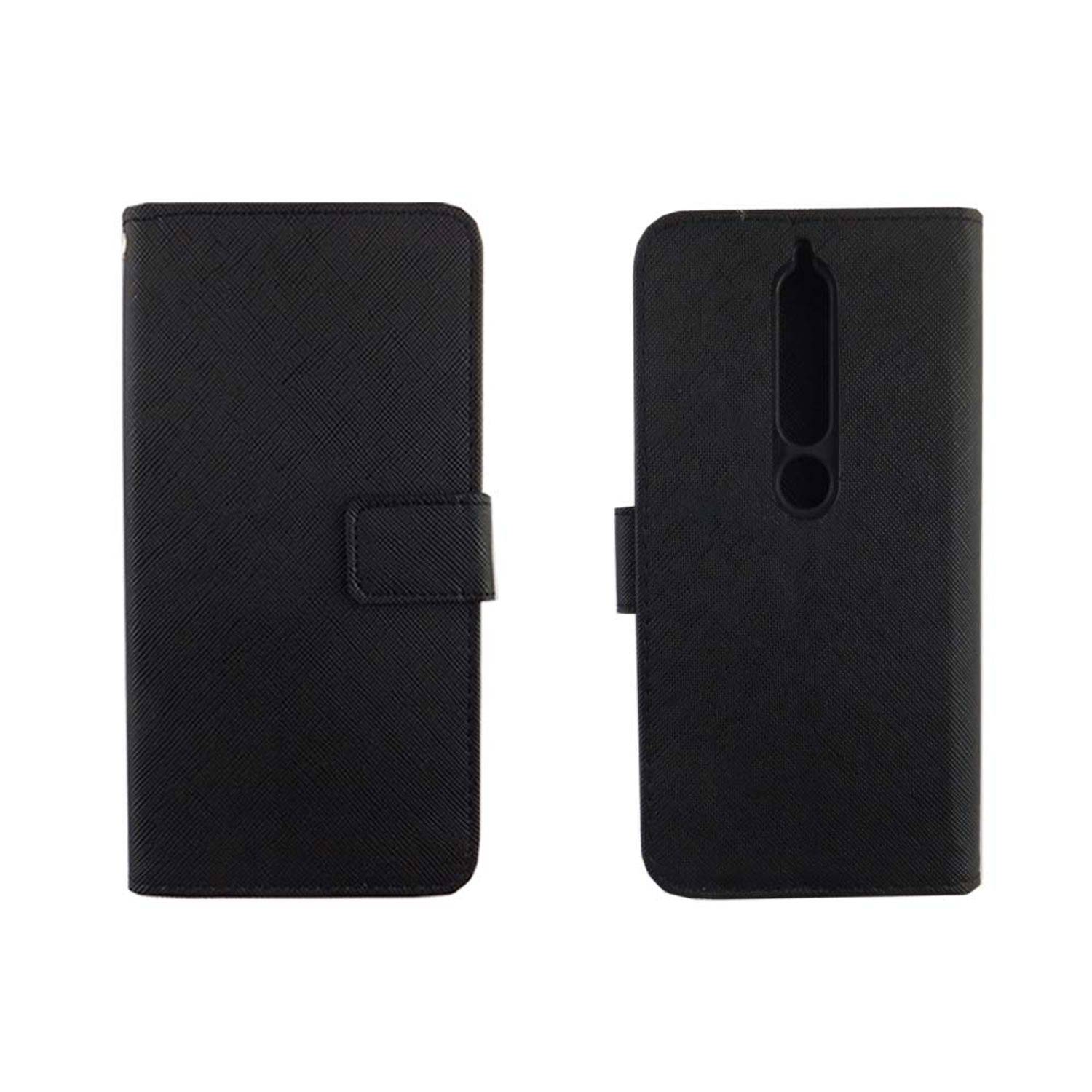 Nokia 6 (2018) Handyhülle Bookcover Schwarz